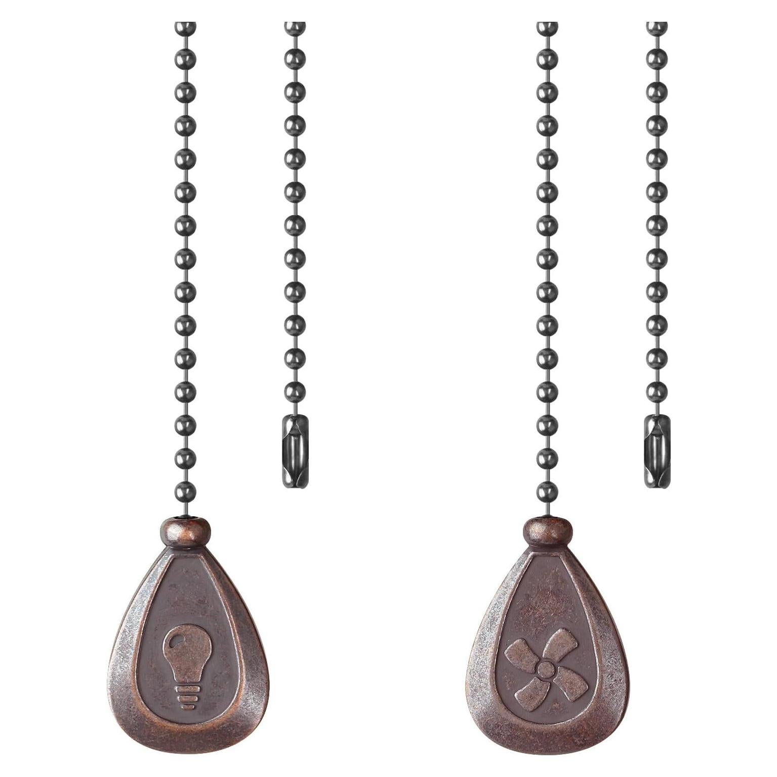 2 Cadenas de Tirar para Ventilador de Techo SHIFANQI Cobre 30.48cm