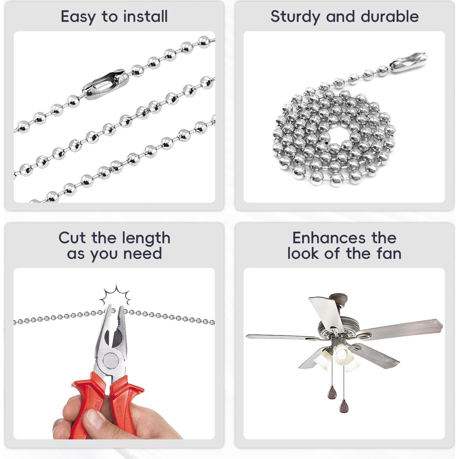 2 Cadenas de Tirar para Ventilador de Techo SHIFANQI Cobre 30.48cm