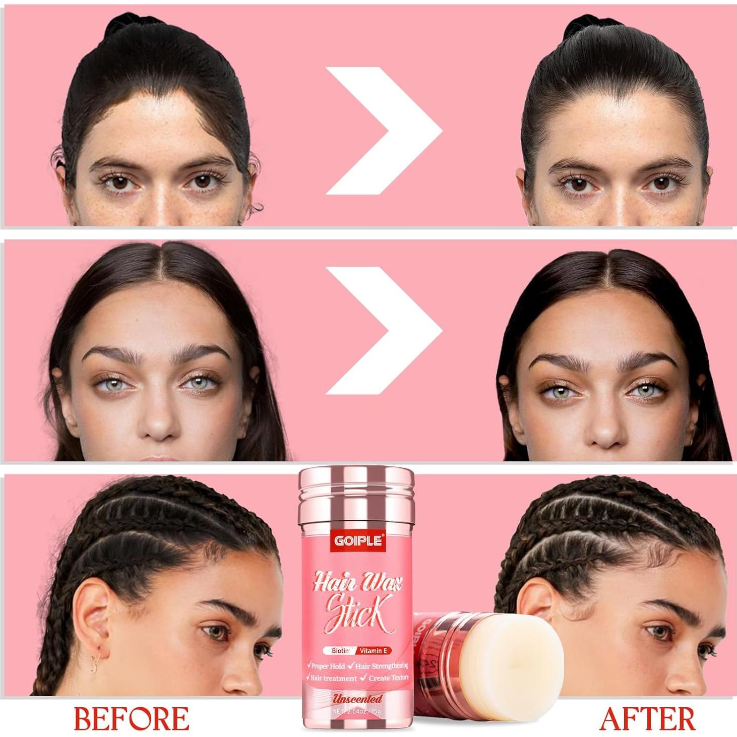 Stick de Cera para el Cabello Goiple 74.8g - Control Frizz y Sin Residuo