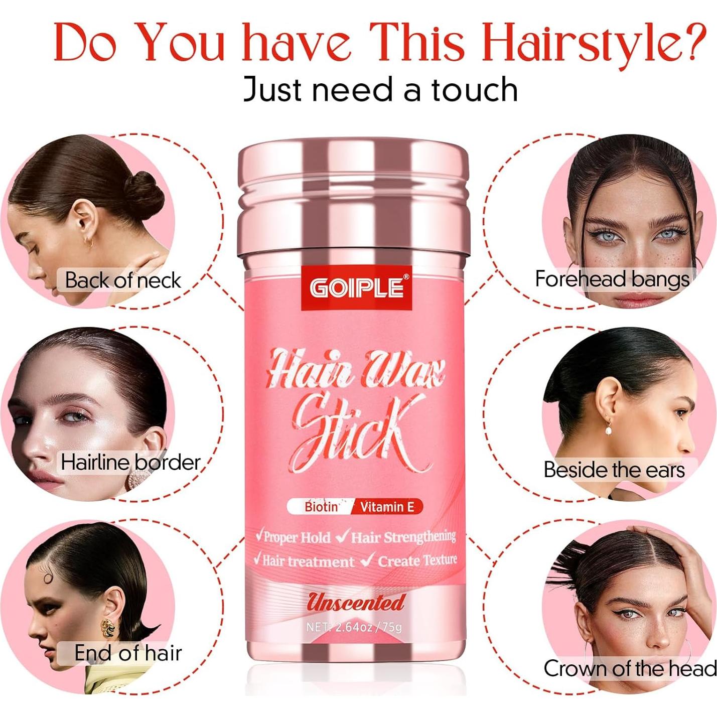 Stick de Cera para el Cabello Goiple 74.8g - Control Frizz y Sin Residuo