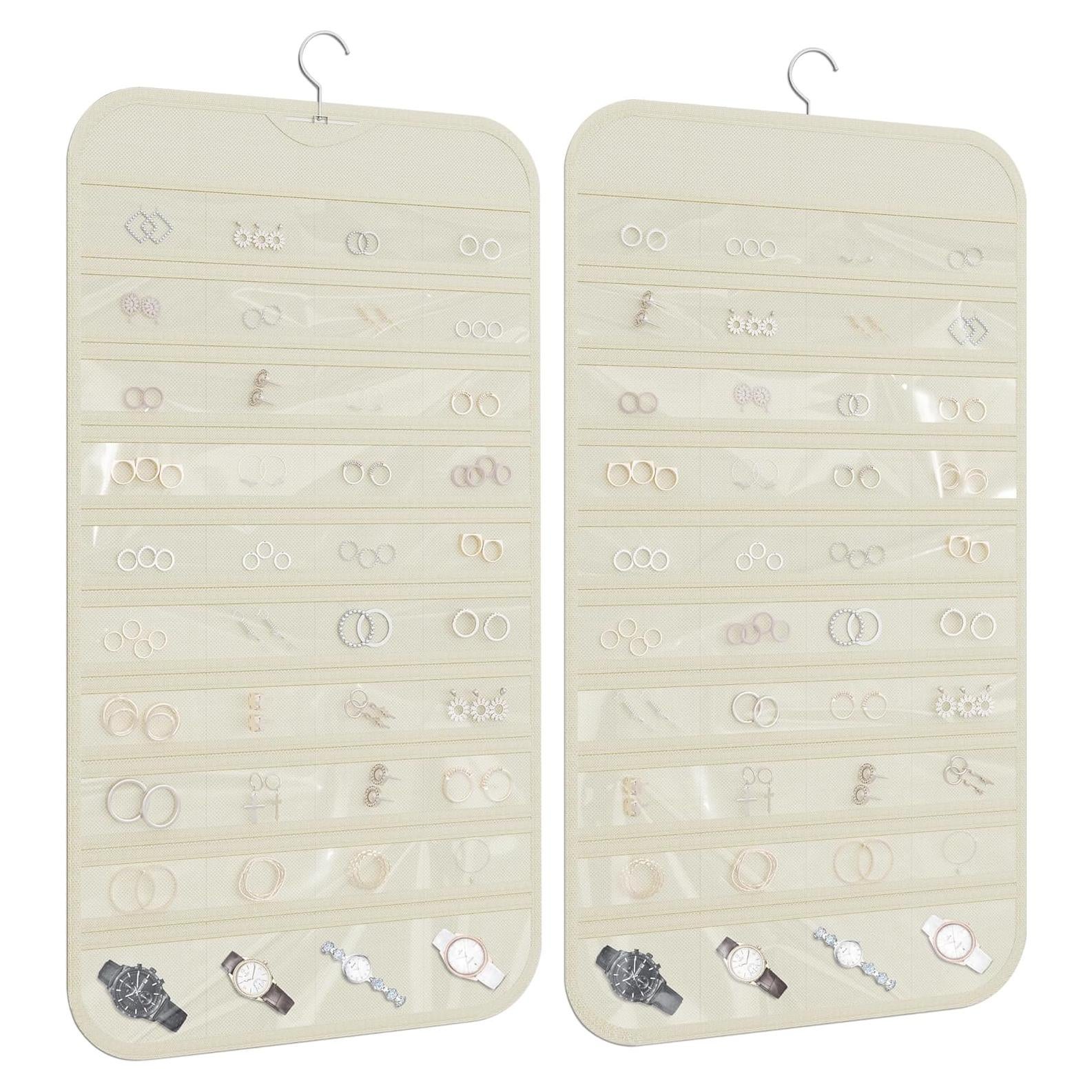 Organizador de Joyería Colgante DonYeco Beige 80 Bolsillos