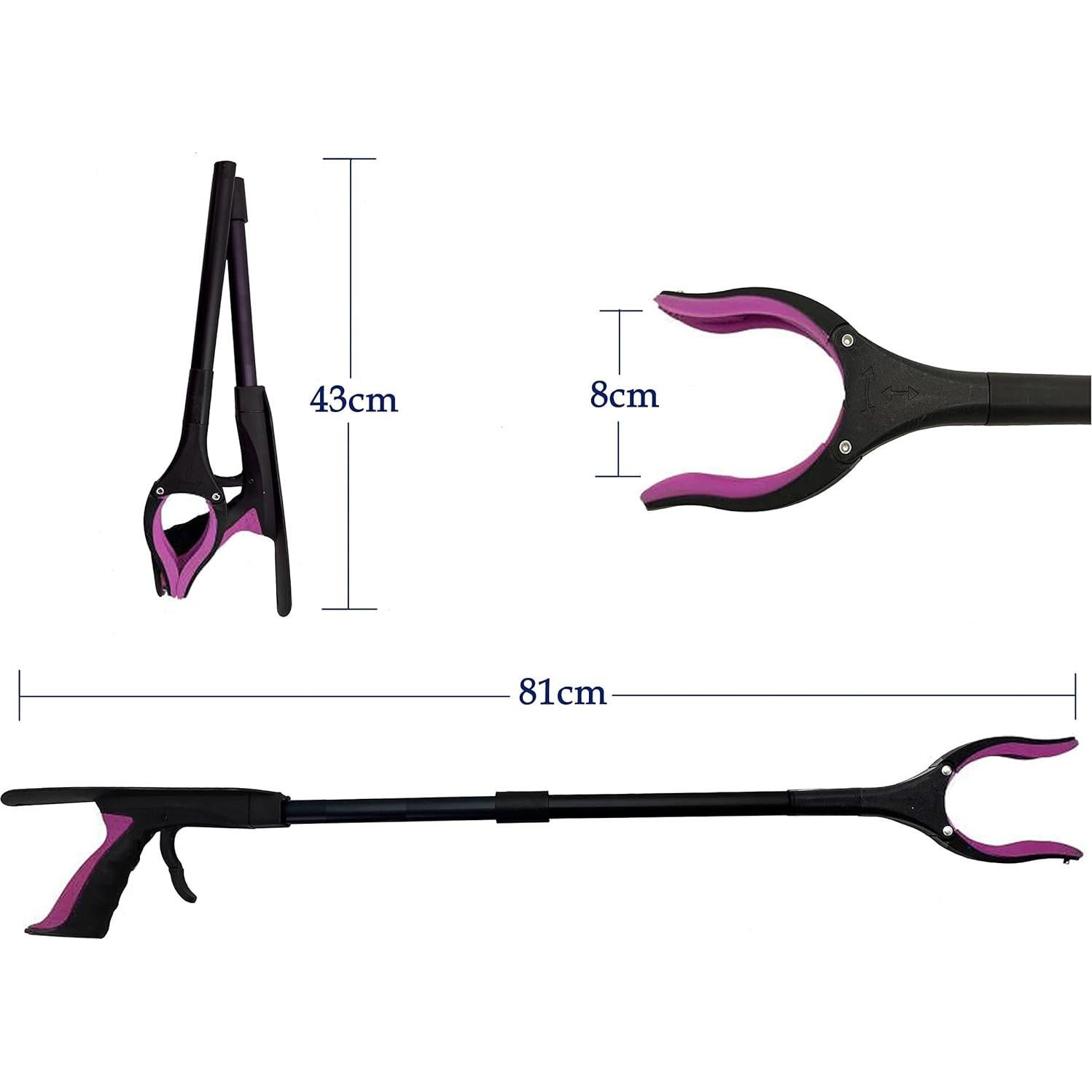 Recogedor de Basura Plegable HingPro 81 cm Rosa Ergonomico