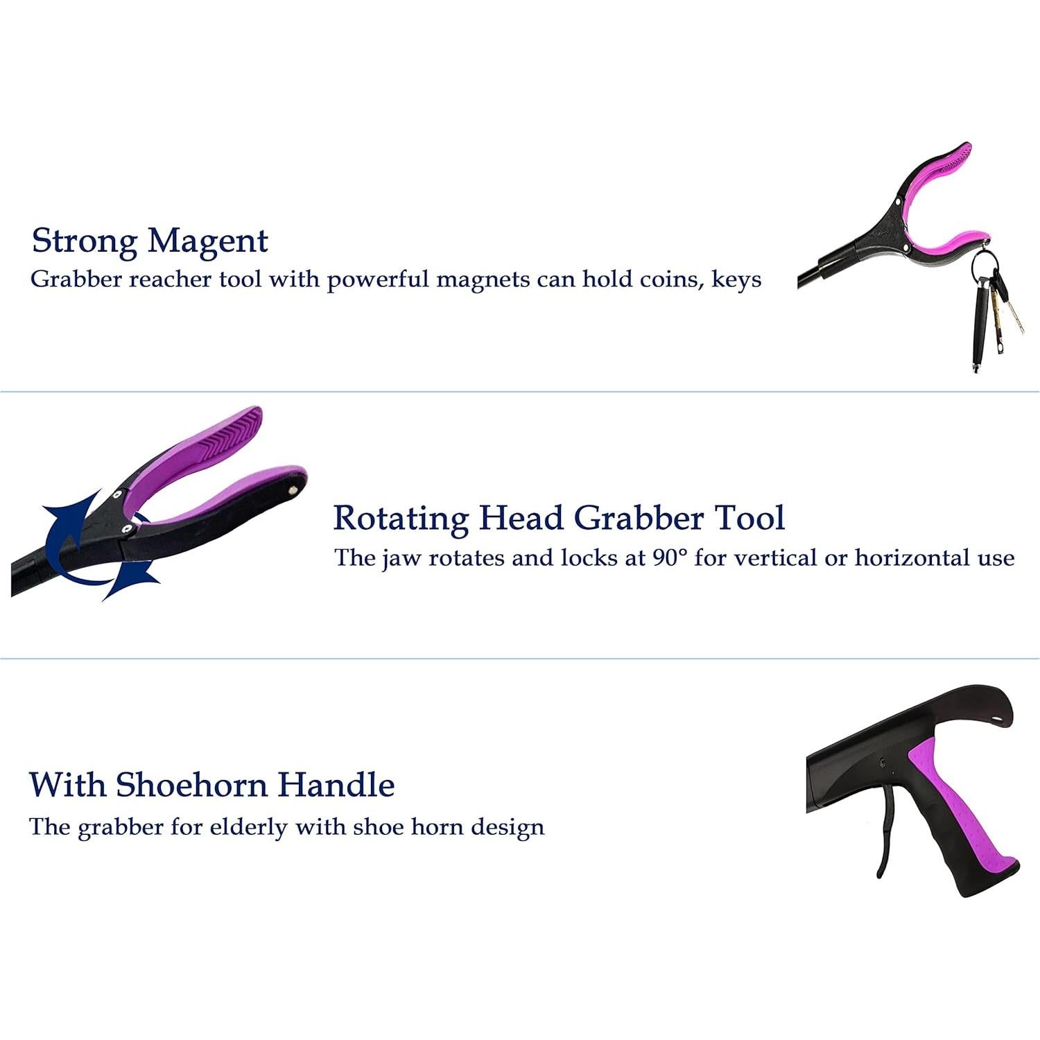 Recogedor de Basura Plegable HingPro 81 cm Rosa Ergonomico