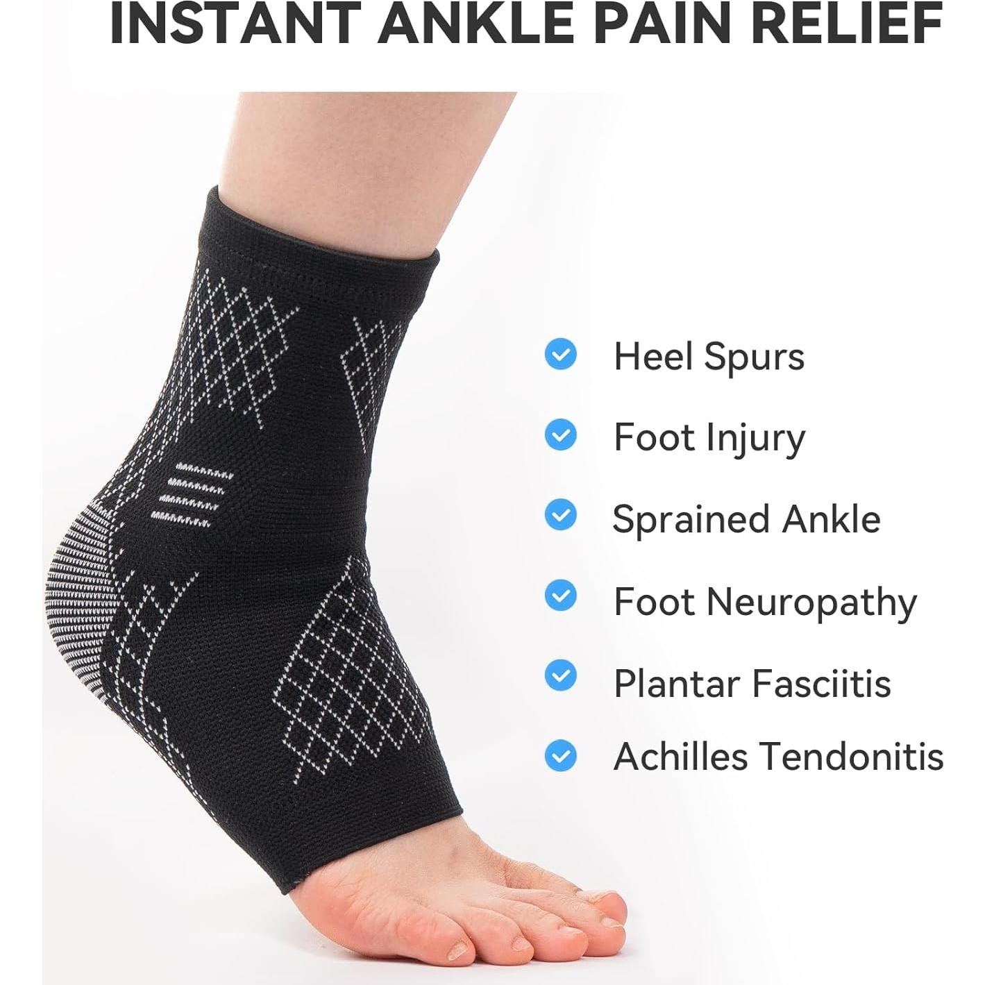 Faja de Tobillo INDEEMAX para Tendinitis y Fascitis Plantar - Negro Pequeño