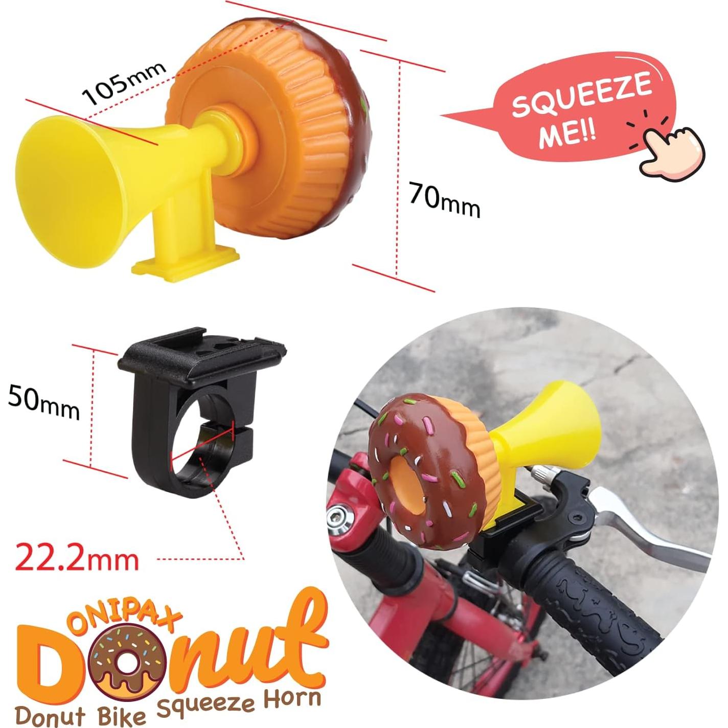 Claxon de Bicicleta ONIPAX BS-20X Donut Marrón - Fácil Instalación