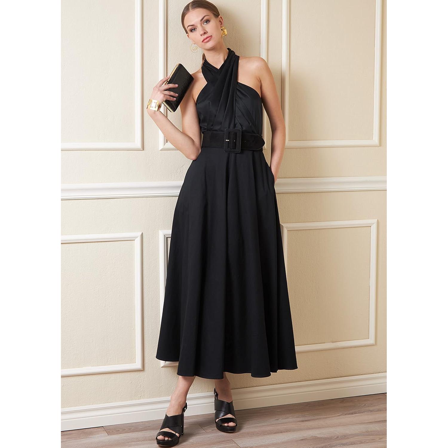 Patrón de costura vestido halter Vogue V1883 tallas 6-14