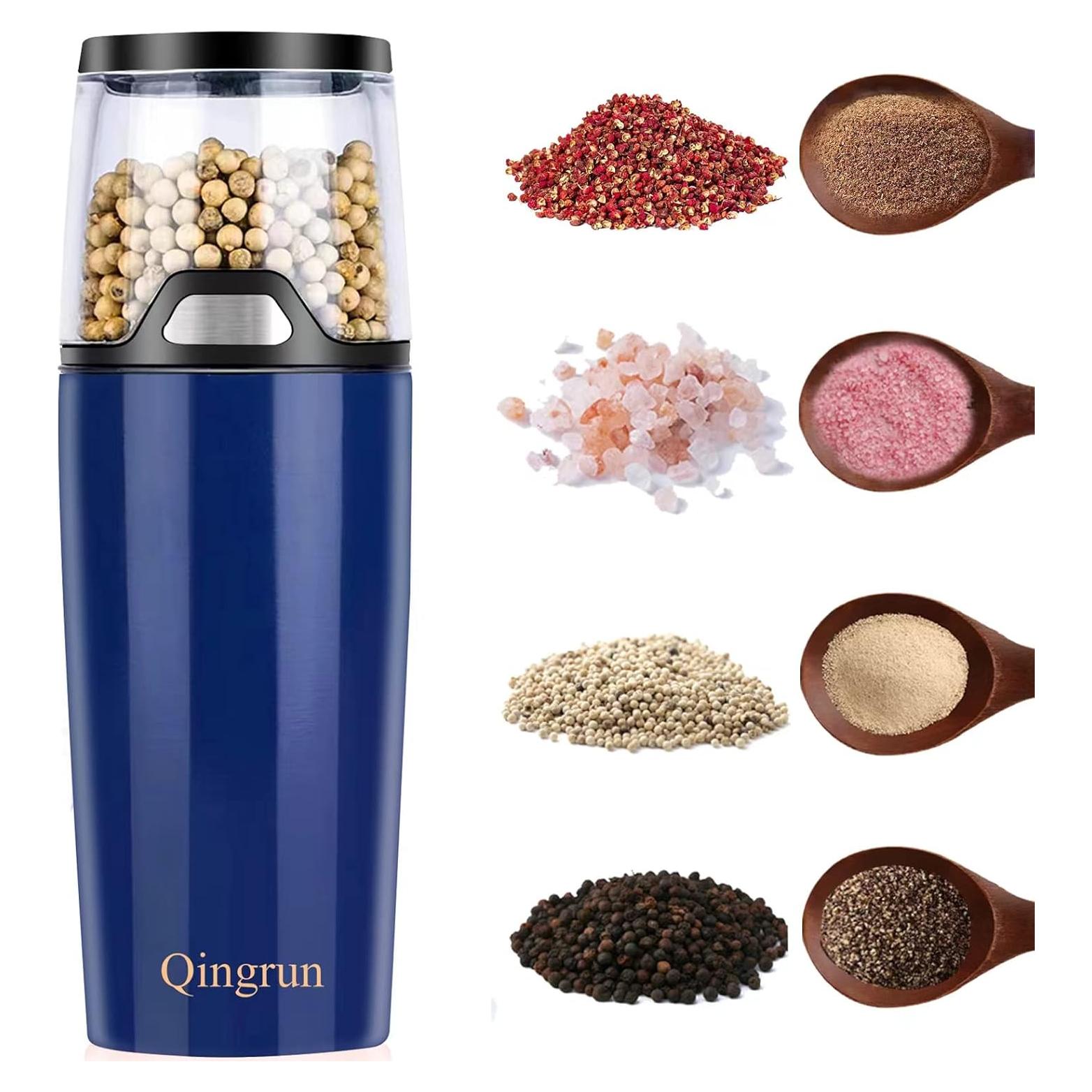 Molino Eléctrico de Sal y Pimienta Qingrun Azul 68.5g