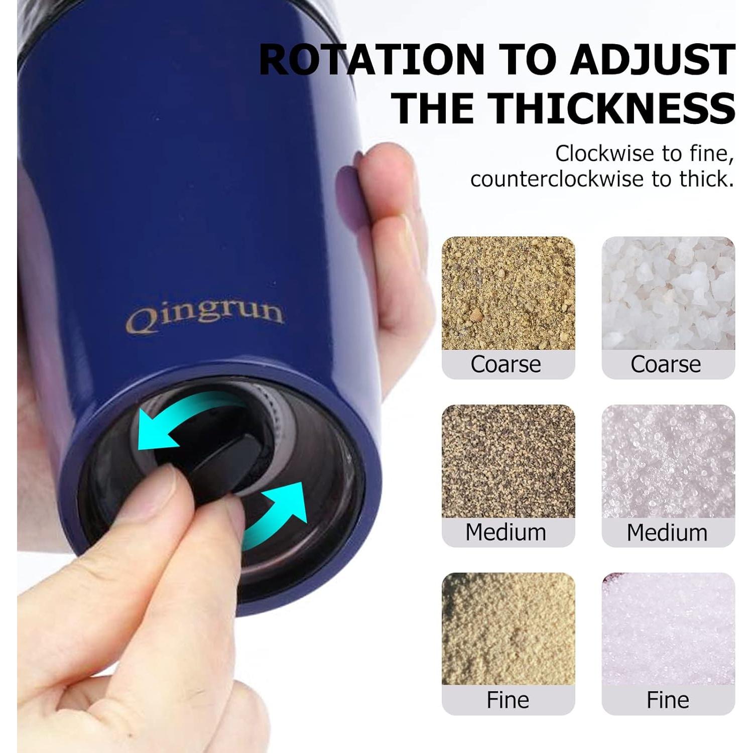 Molino Eléctrico de Sal y Pimienta Qingrun Azul 68.5g