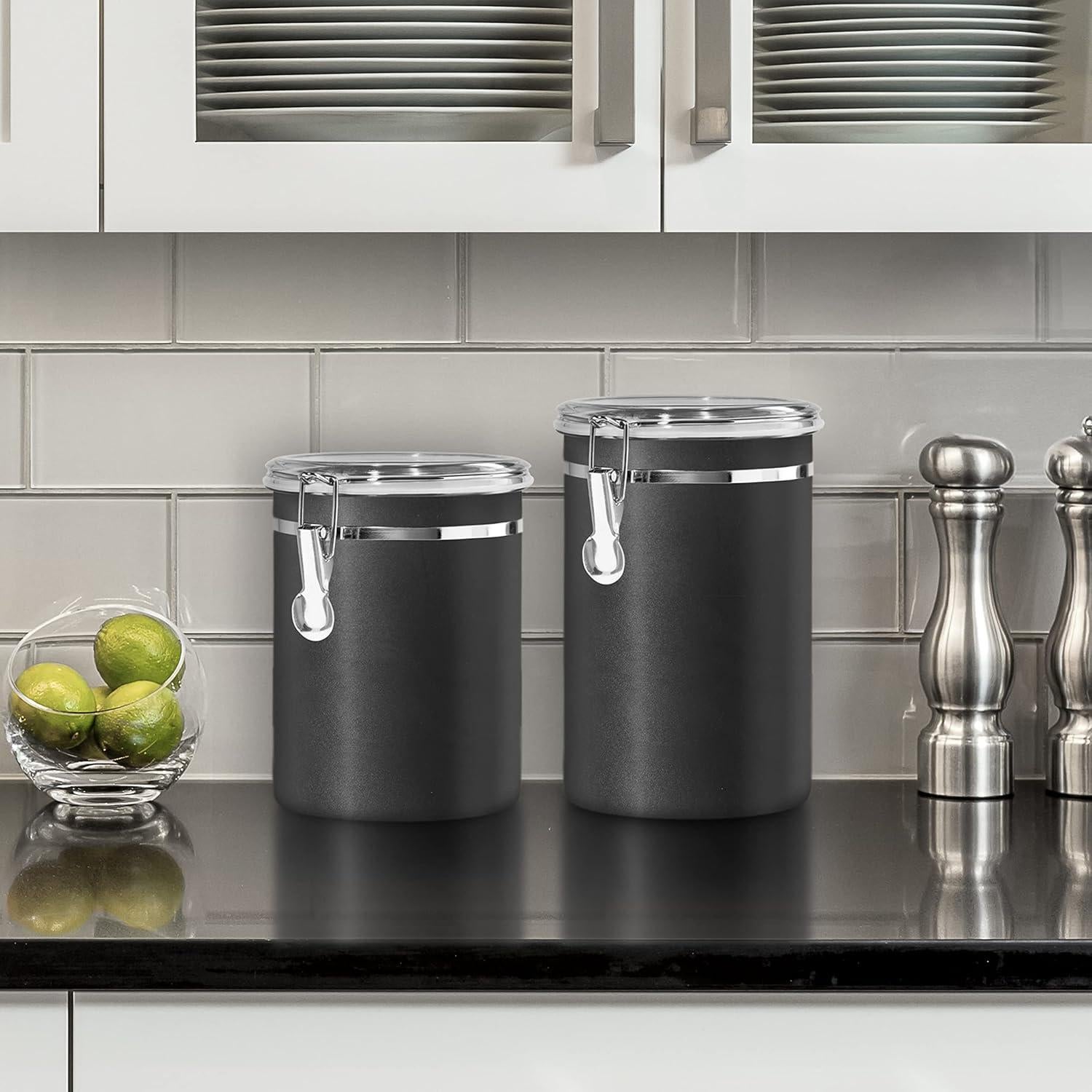 Recipiente Hermético Oggi Acero Inoxidable 0.77 L Negro