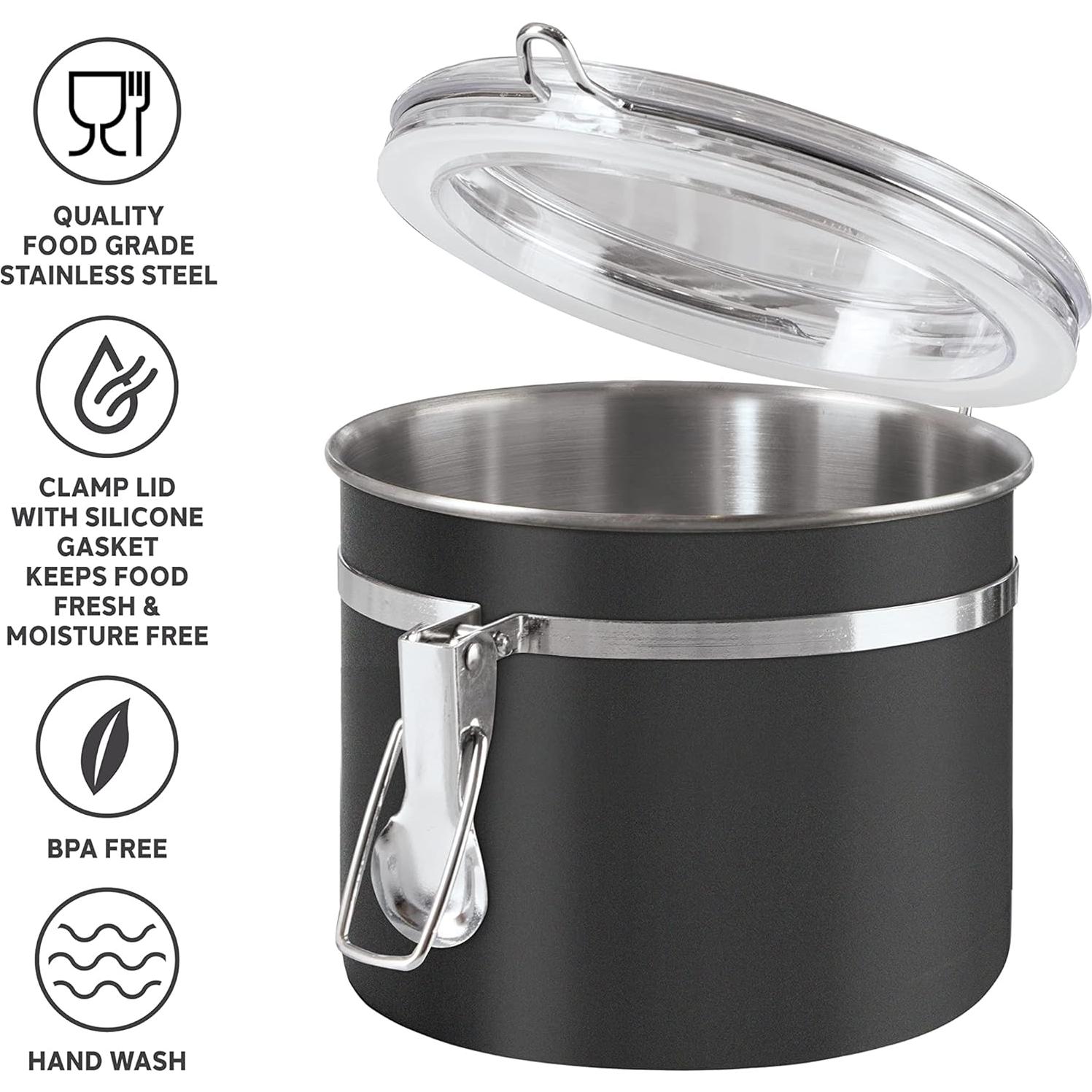 Recipiente Hermético Oggi Acero Inoxidable 0.77 L Negro