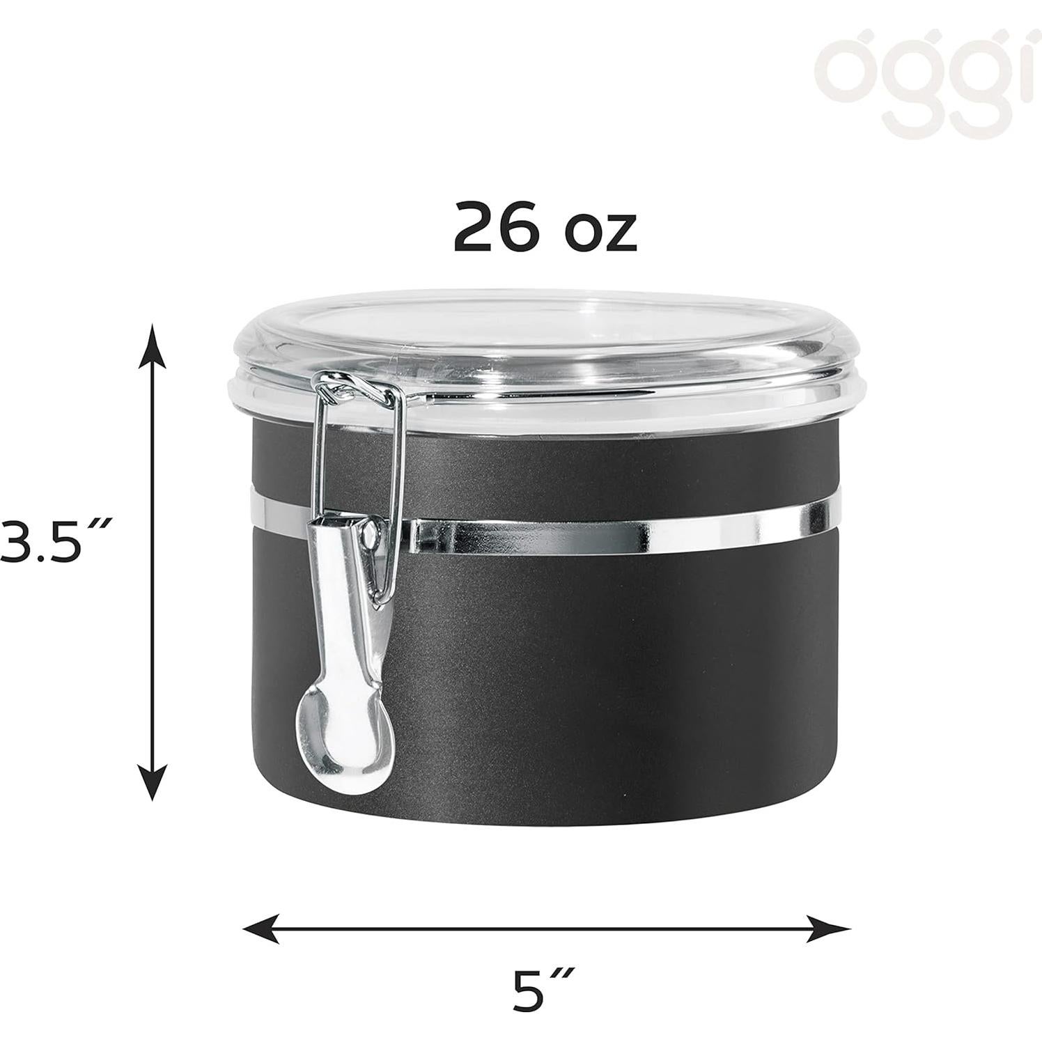 Recipiente Hermético Oggi Acero Inoxidable 0.77 L Negro