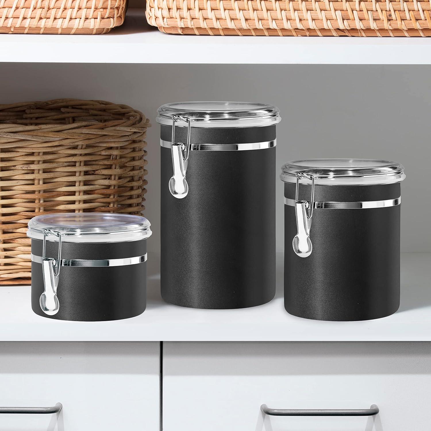 Recipiente Hermético Oggi Acero Inoxidable 0.77 L Negro