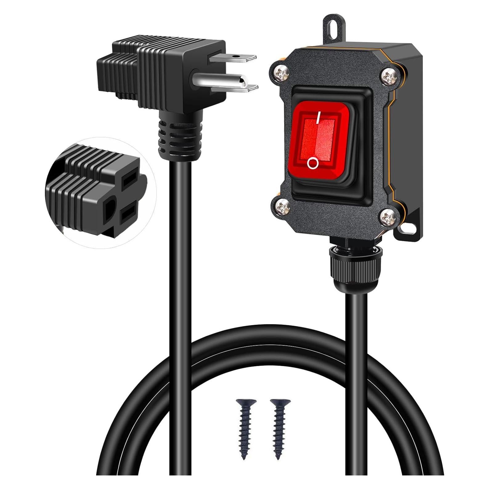 Cable de Extensión con Interruptor Weideer 1.2m IP67 18AWG