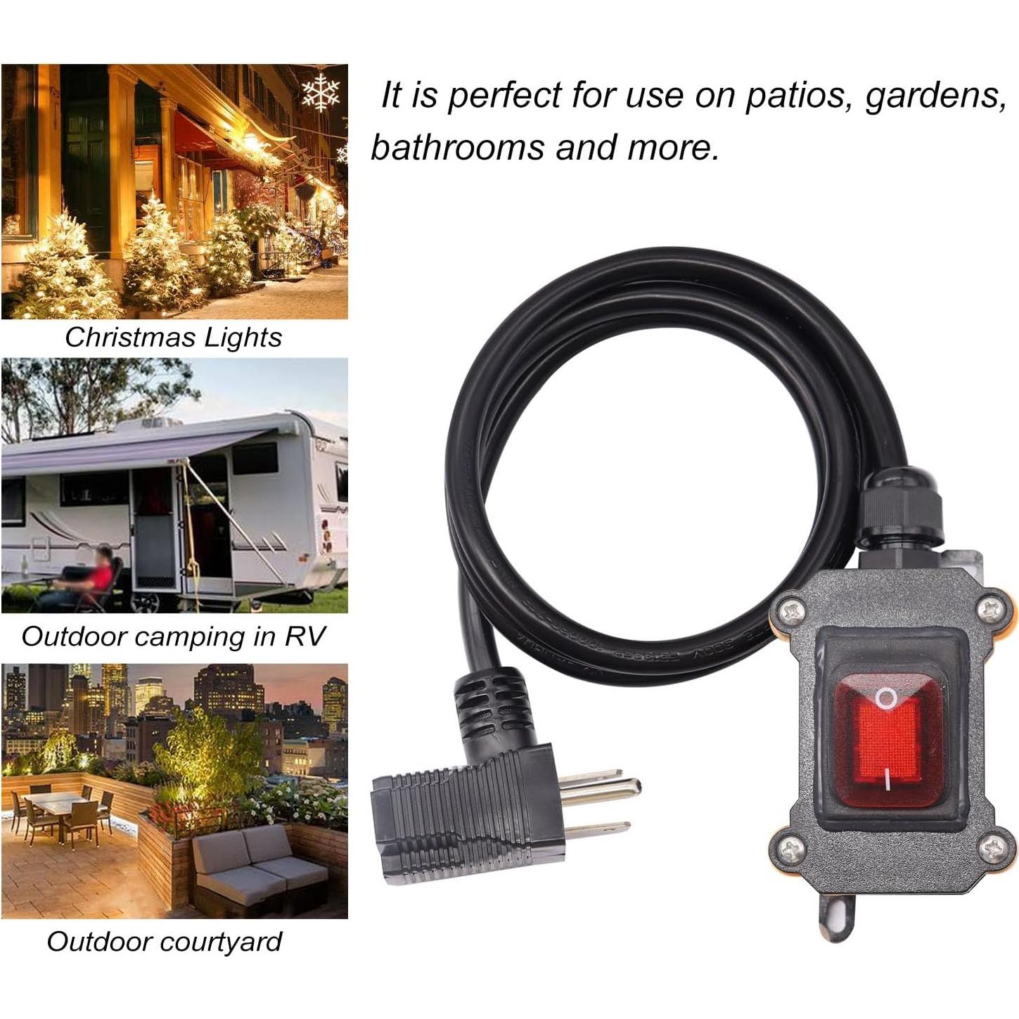 Cable de Extensión con Interruptor Weideer 1.2m IP67 18AWG