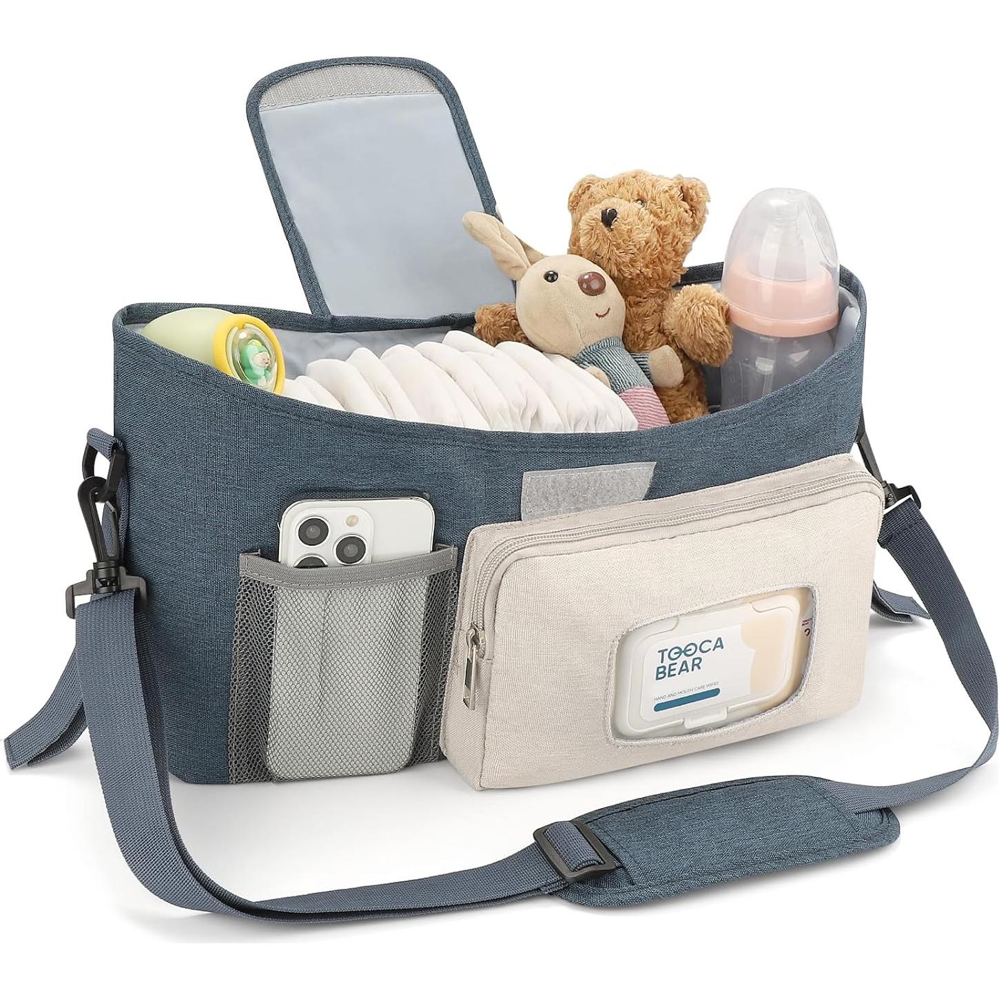 Organizador Universal para Carriola Accmor con Soporte para Taza Aislado Azul