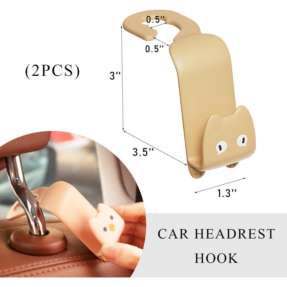 Ganchos para Reposacabezas de Asiento de Coche Gasedin - 2 Pcs Naranja