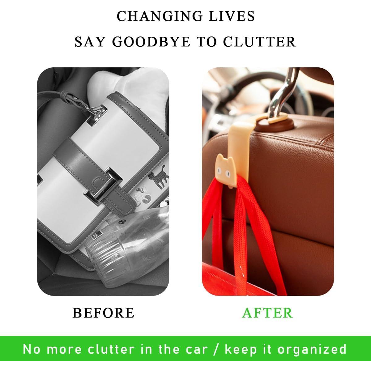 Ganchos para Reposacabezas de Asiento de Coche Gasedin - 2 Pcs Naranja