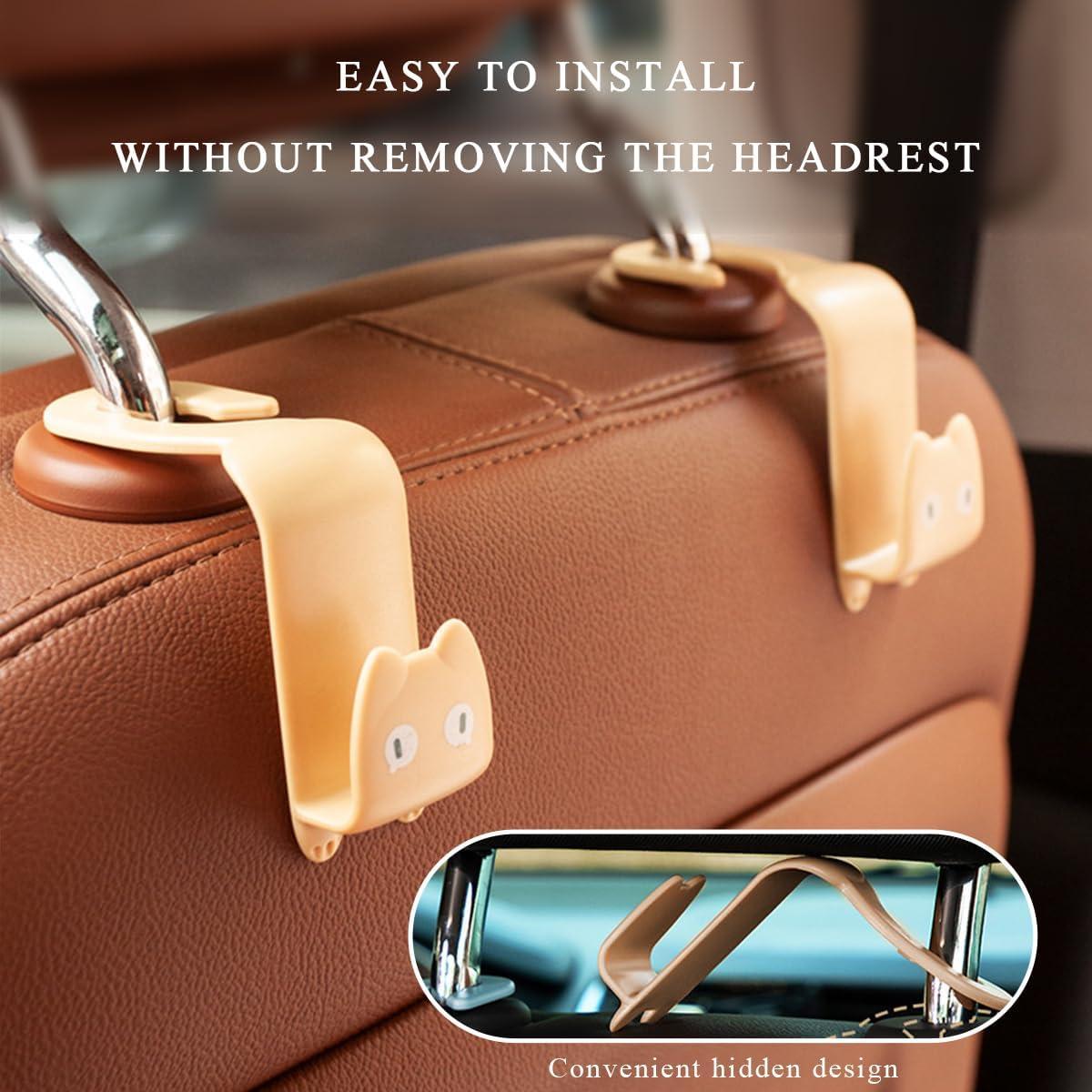 Ganchos para Reposacabezas de Asiento de Coche Gasedin - 2 Pcs Naranja