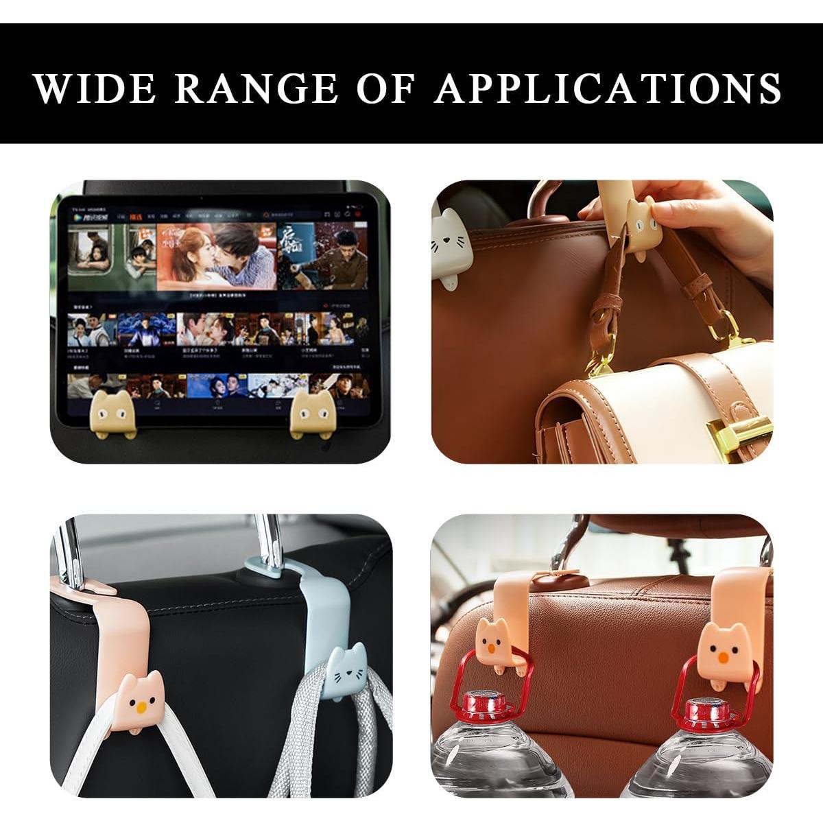 Ganchos para Reposacabezas de Asiento de Coche Gasedin - 2 Pcs Naranja