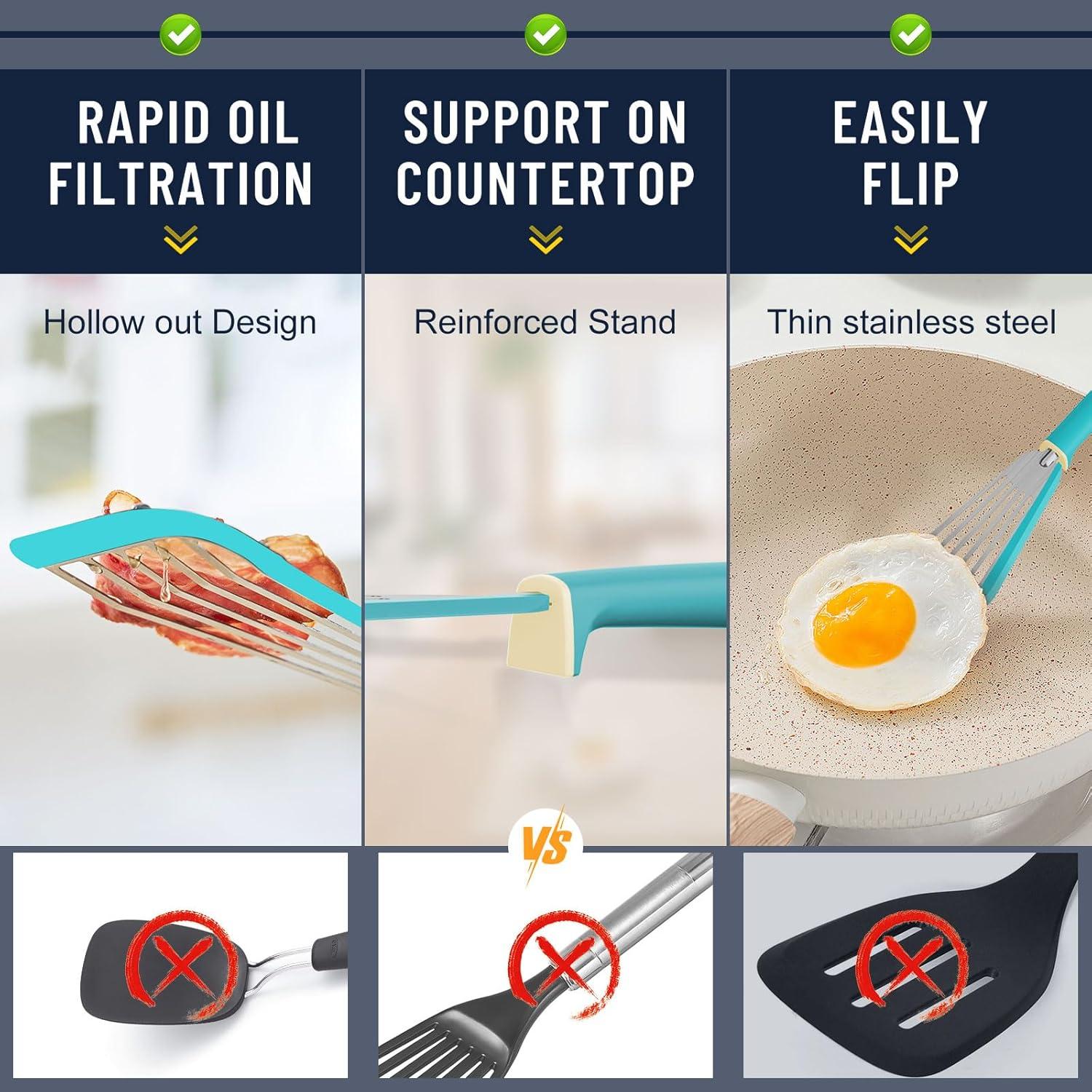 Espátula de Pescado Maywe Tanso Silicona 33cm Aqua Sky