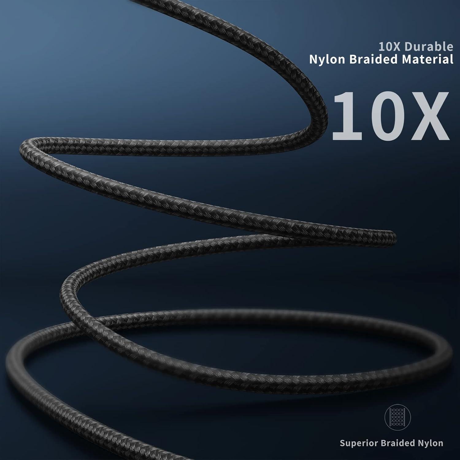 Cargador iPhone 90 Grados KIYODA 2m Carga Rápida 3Pack