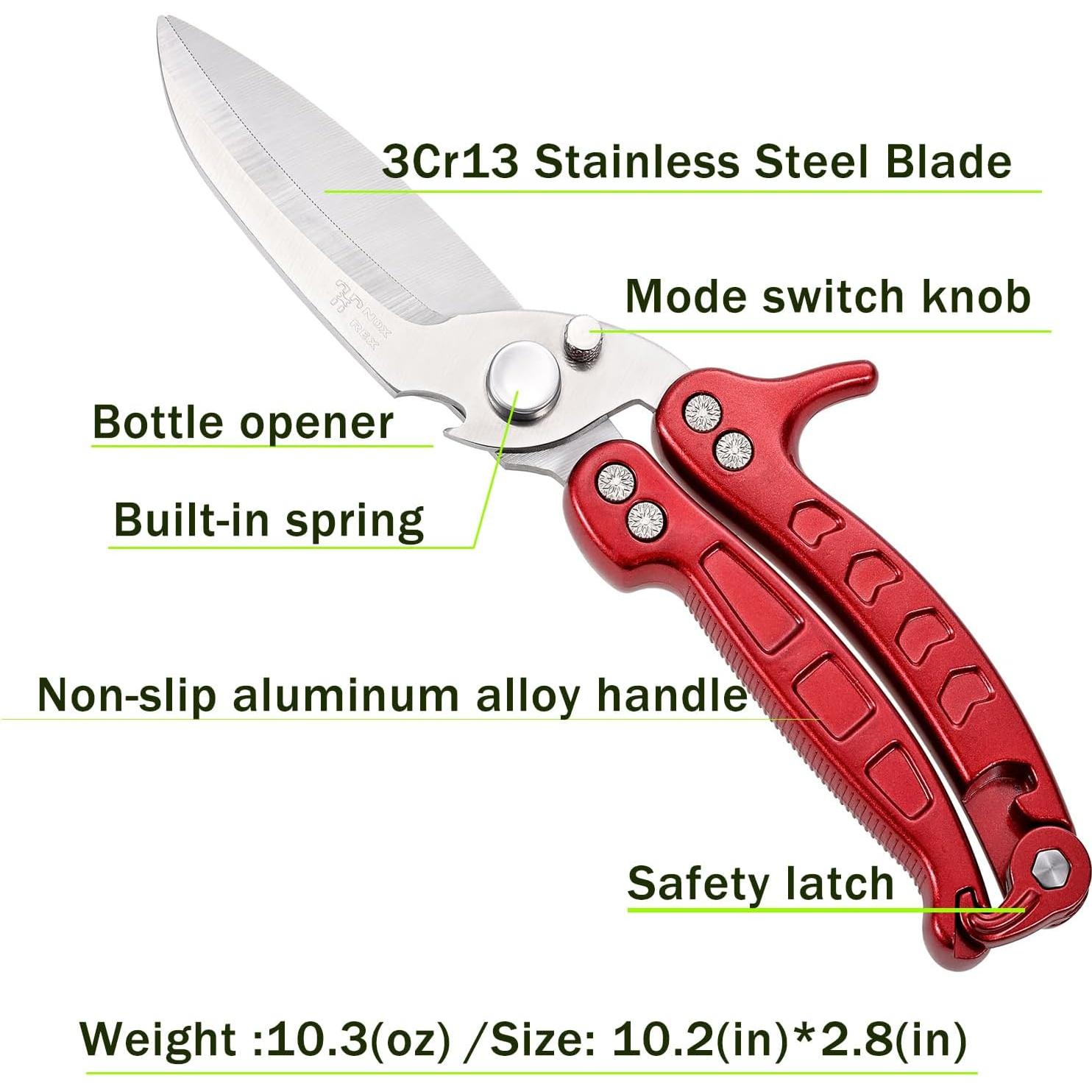 Tijeras de Cocina Multiusos NOX REX Rojo Acero Inoxidable