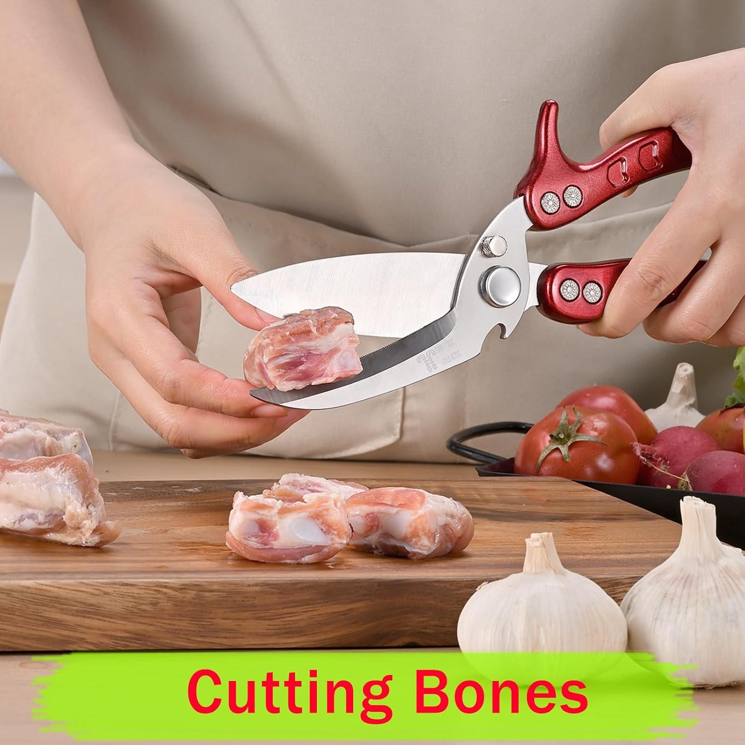 Tijeras de Cocina Multiusos NOX REX Rojo Acero Inoxidable