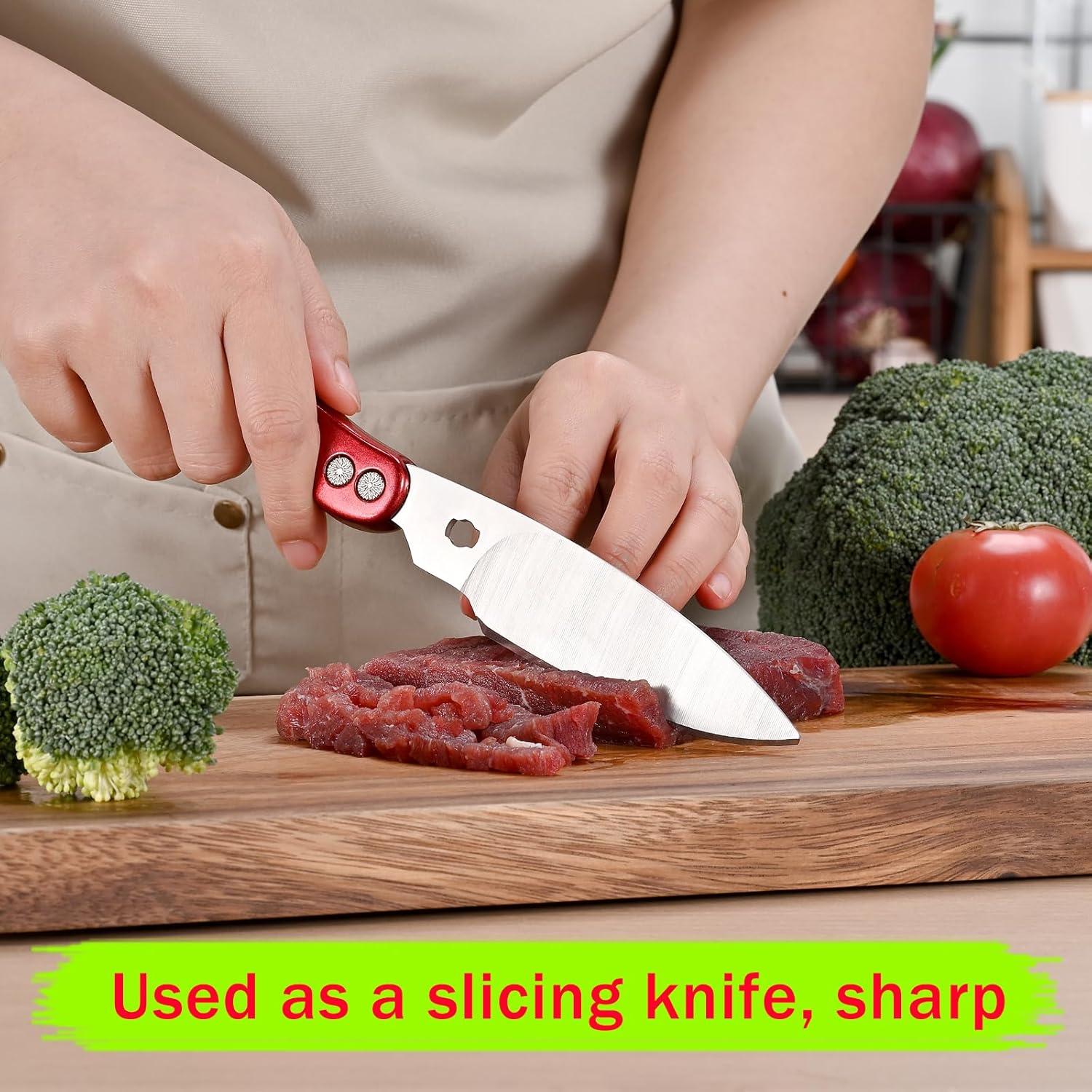 Tijeras de Cocina Multiusos NOX REX Rojo Acero Inoxidable