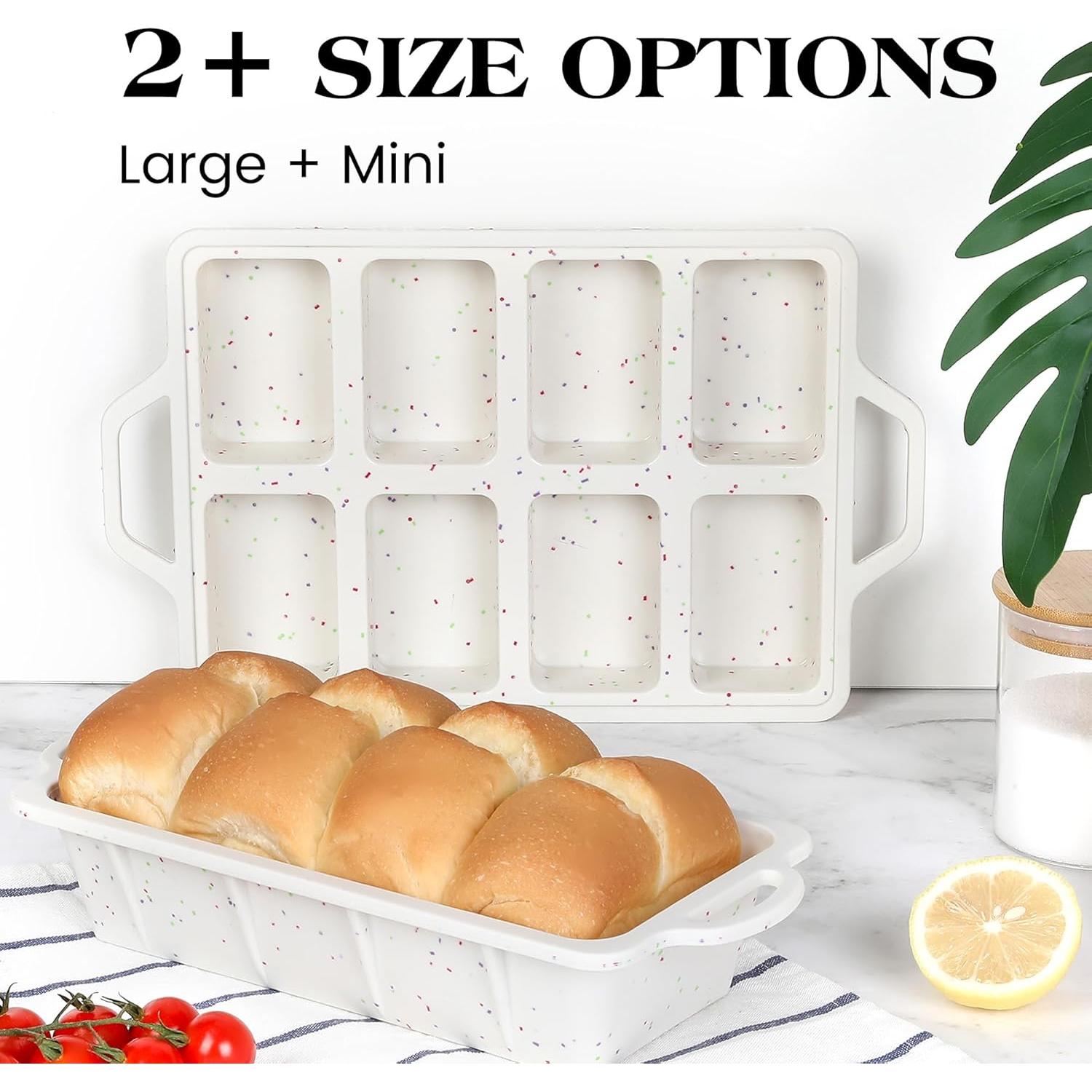 Molde de Pan de Silicona AOTASO 2 Pcs 25.4 x 12.2 cm Crema