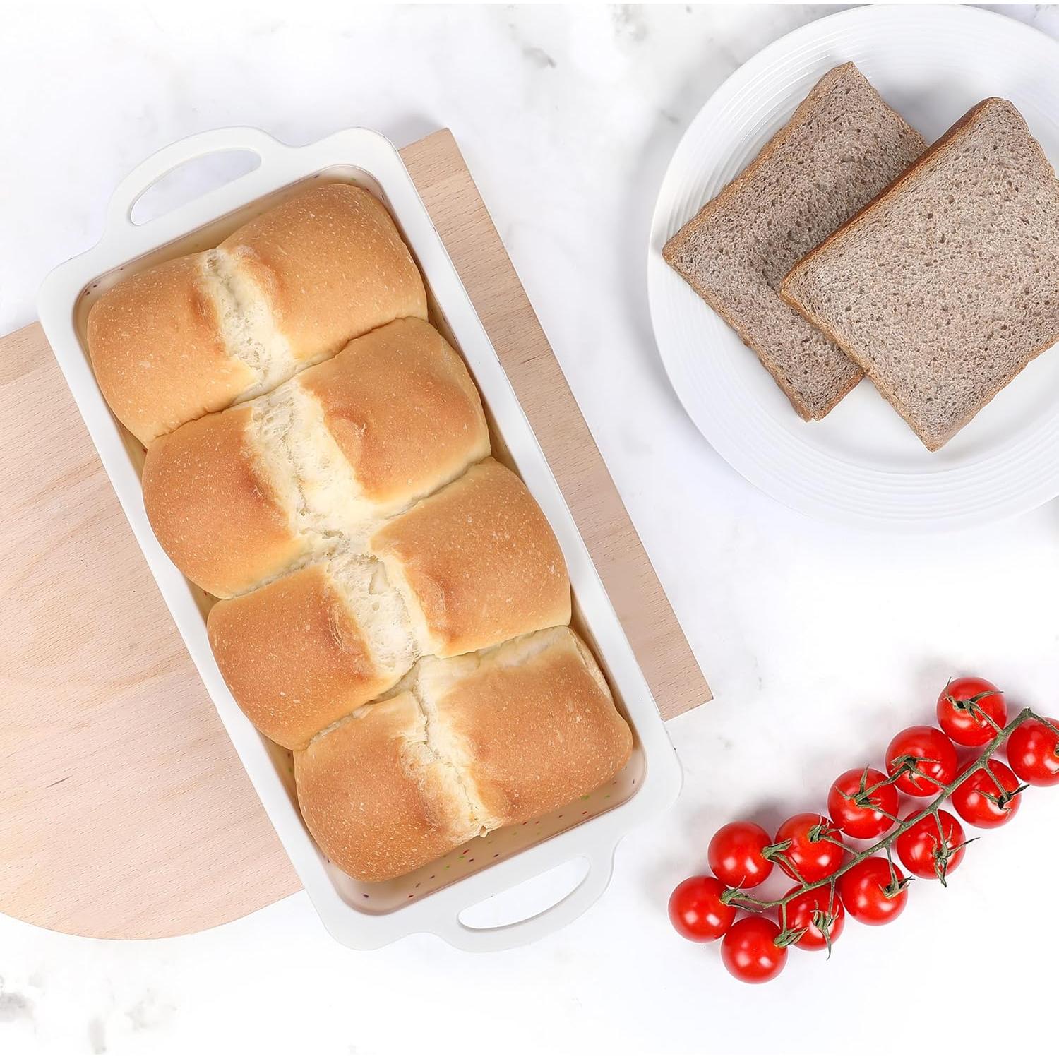 Molde de Pan de Silicona AOTASO 2 Pcs 25.4 x 12.2 cm Crema