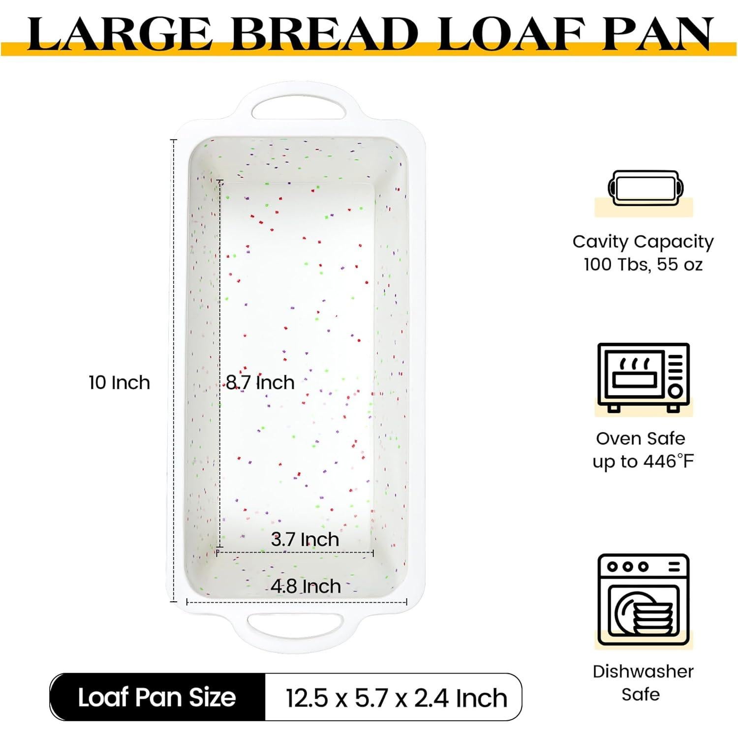 Molde de Pan de Silicona AOTASO 2 Pcs 25.4 x 12.2 cm Crema