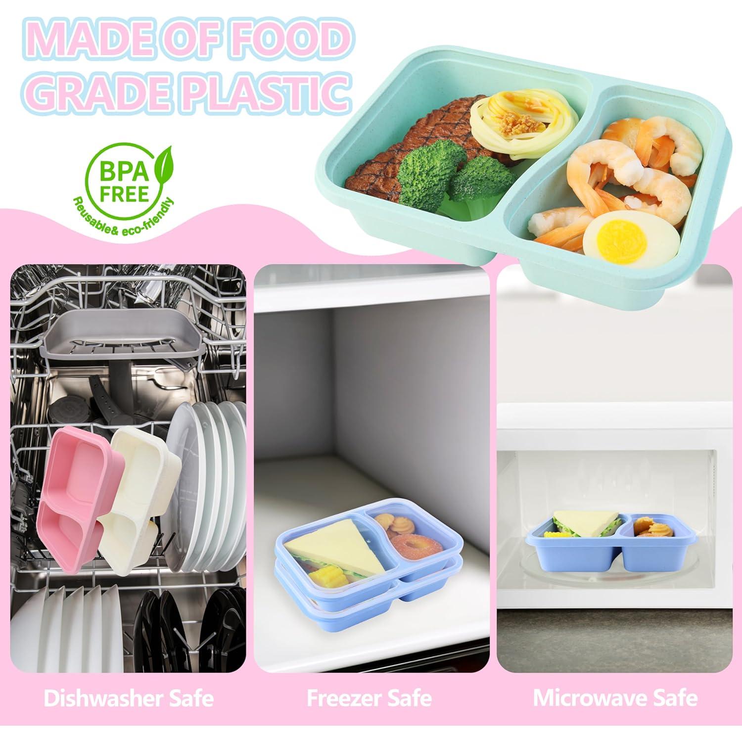 Finorder 4 Contenedores de Paja de Trigo Reciclables para Snacks