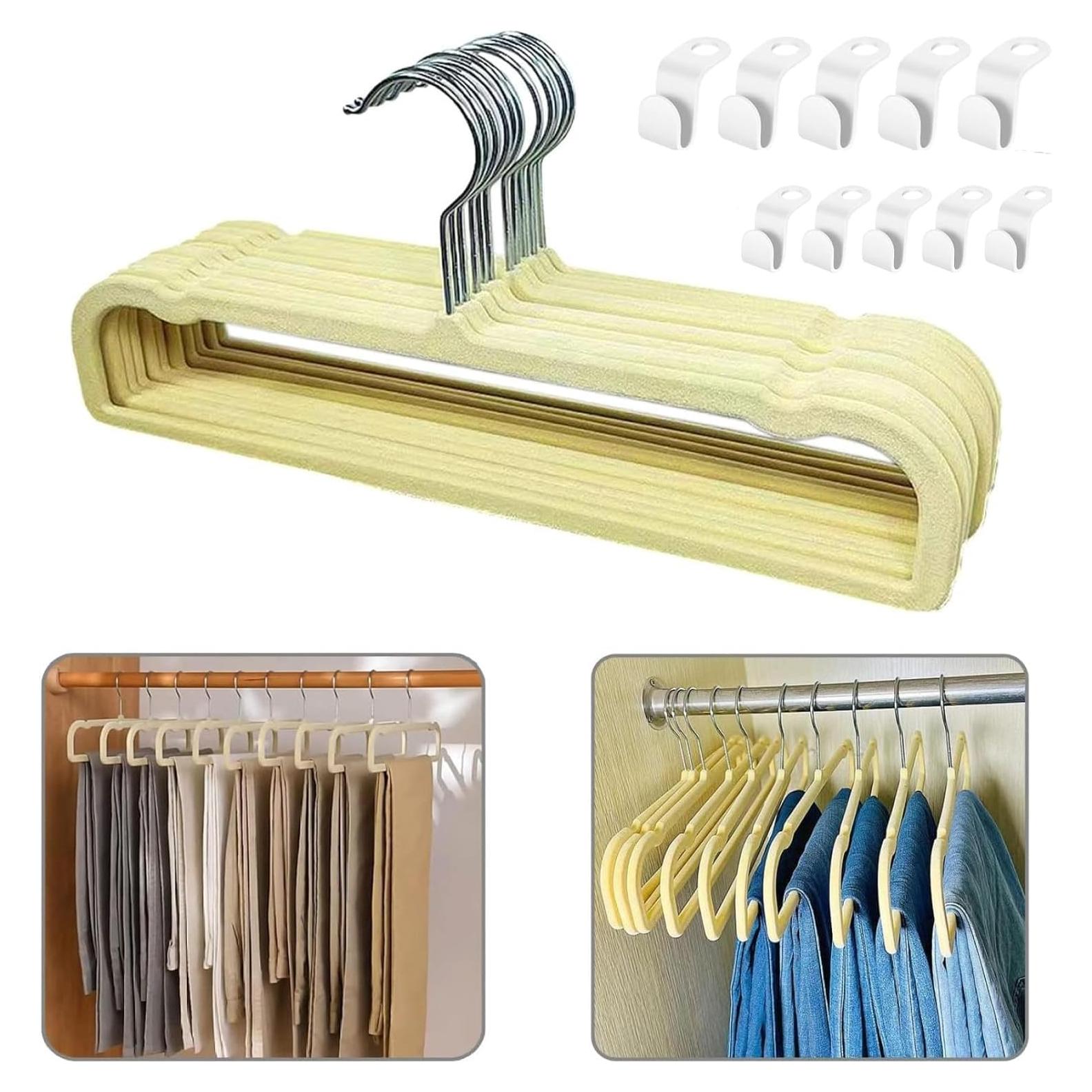 Perchas de Terciopelo Antideslizantes WJWSKI - Paquete de 20