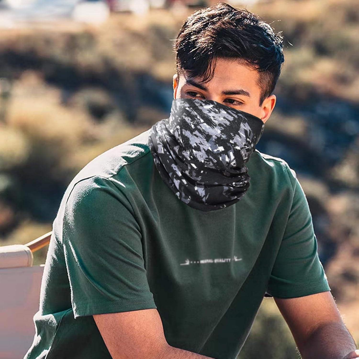 Cubierta de cara bufanda negra para protección solar y viento