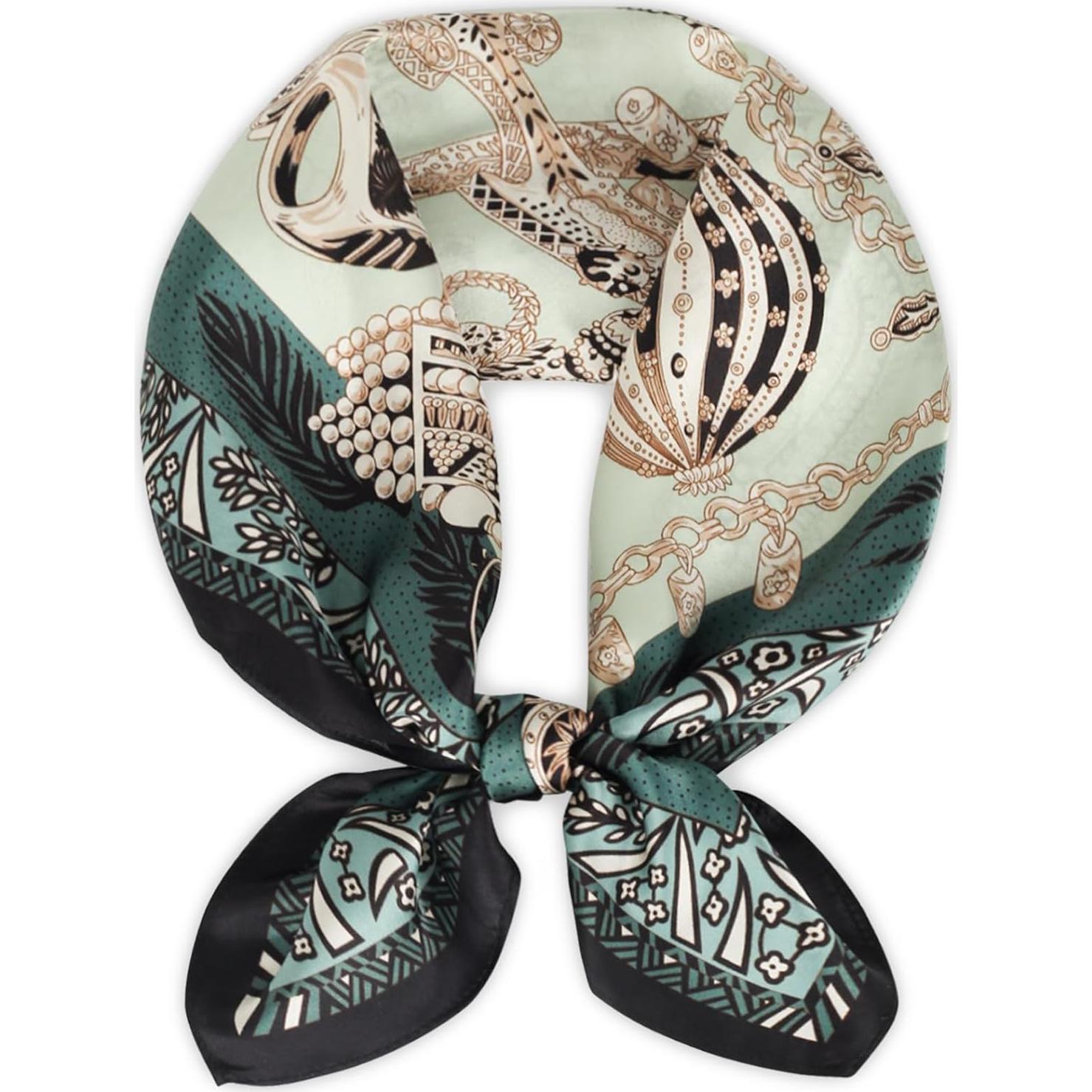 Bufanda de Seda Pura EXTREE 100% Morera 69.85x69.85 cm Verde