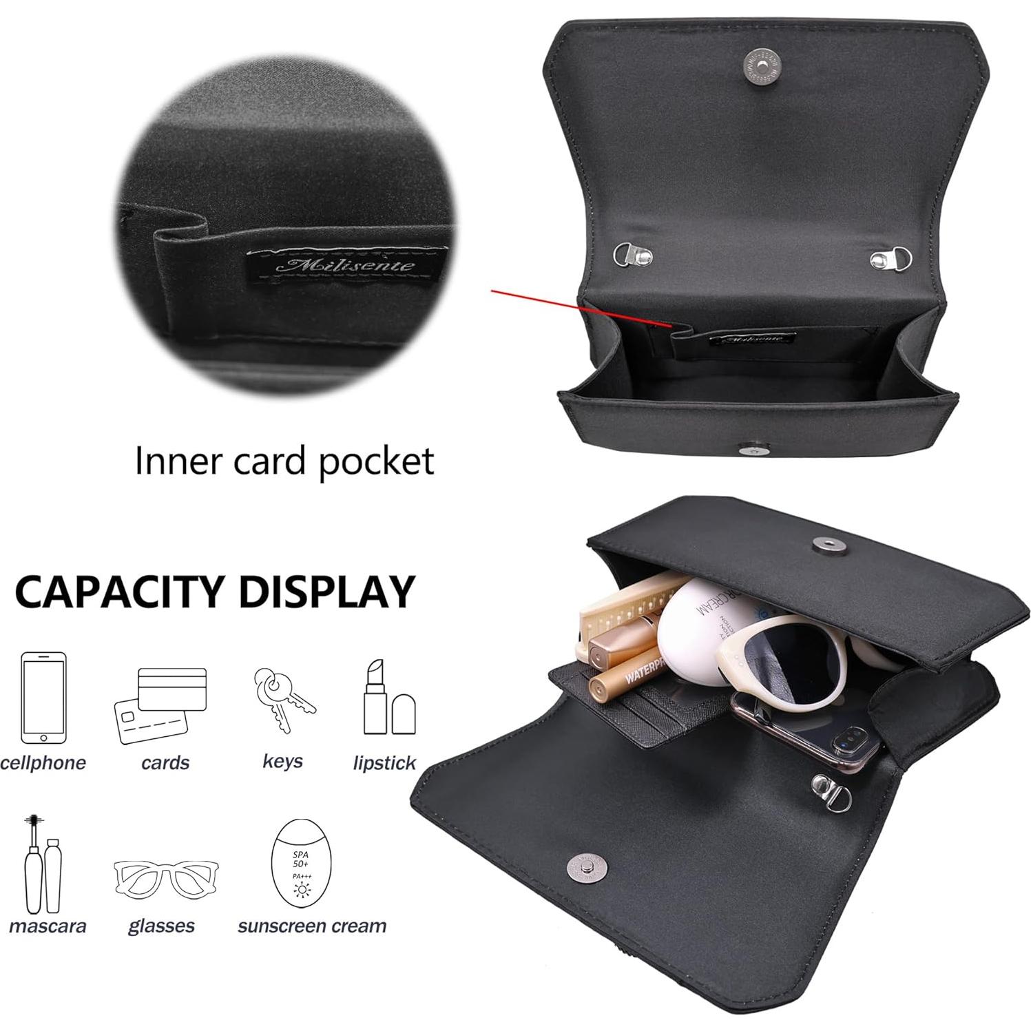 Bolso de Noche para Mujeres Milisente - Cartera de Fiesta de Cuero Sintético