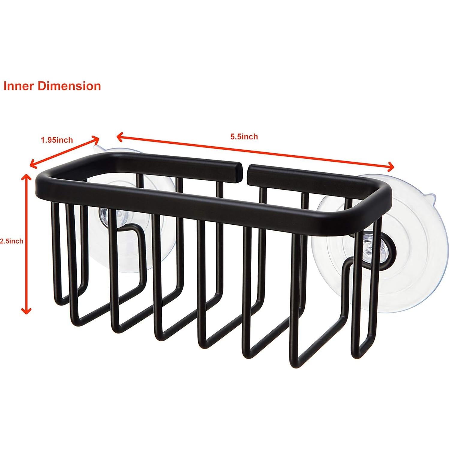 Caddy para Fregadero SunnyPoint de Aluminio Negro 15.24x6.35x6.99cm