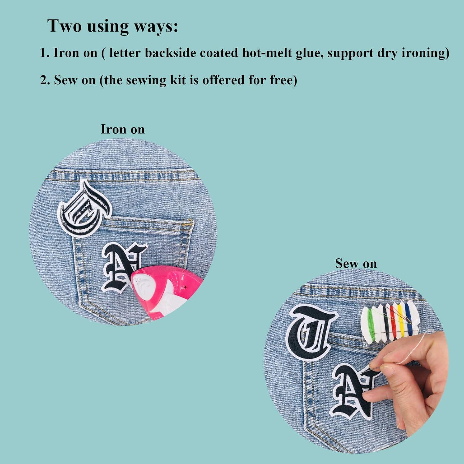 Parche de Letras Bordadas A-Z Gótico Negro 5.08 cm LSparhes