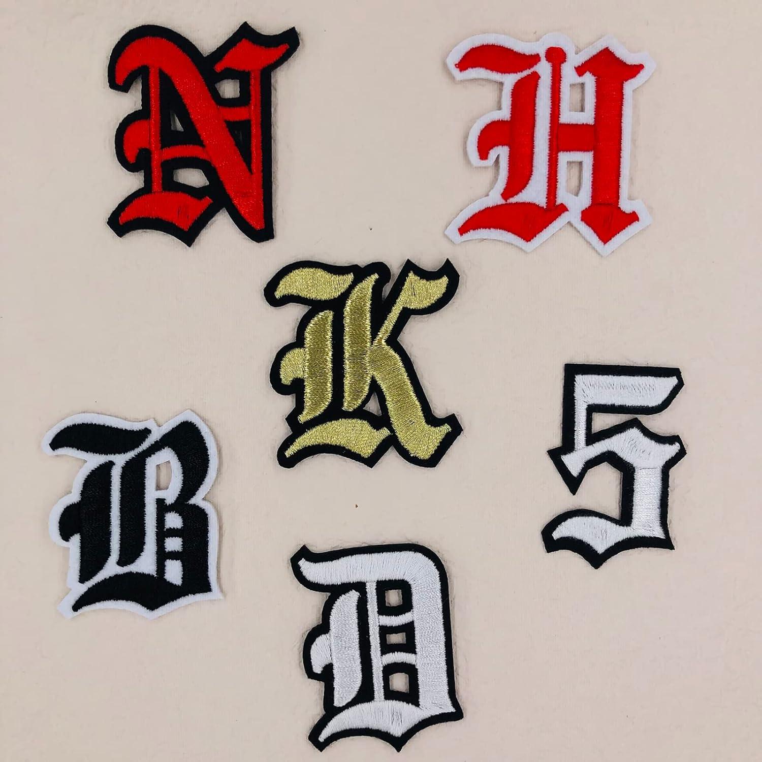 Parche de Letras Bordadas A-Z Gótico Negro 5.08 cm LSparhes