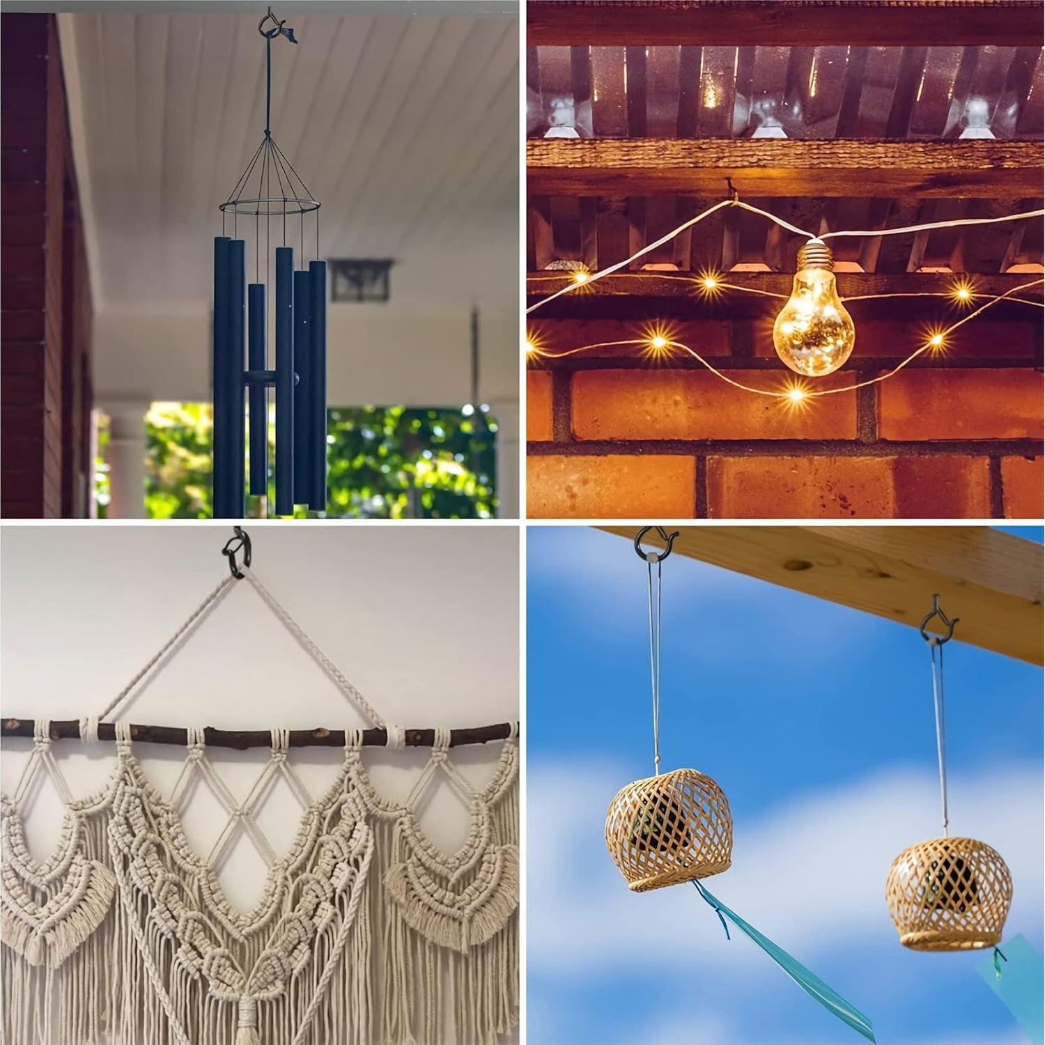 Ganchos de Techo Ansxiy 10 PCS 7.62 cm Negro Resistente