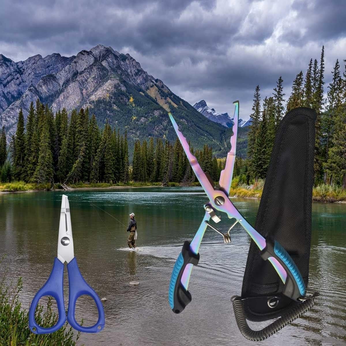 Kit de Herramientas de Pesca Abodadventures Elite2 - Alicates y Tijeras