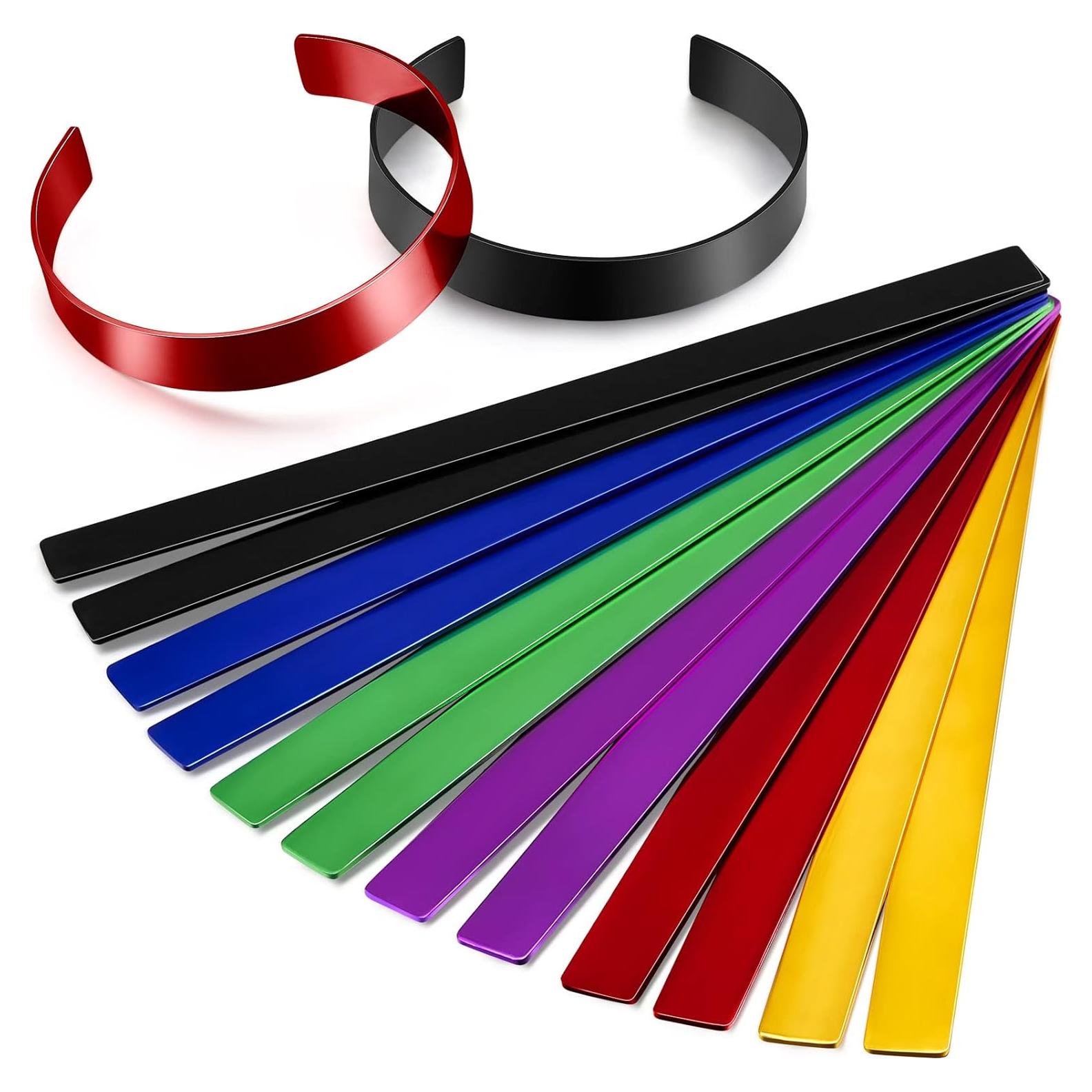 Blanks de Pulsera de Aluminio Anodizado Lewtemi - 12 Pcs DIY