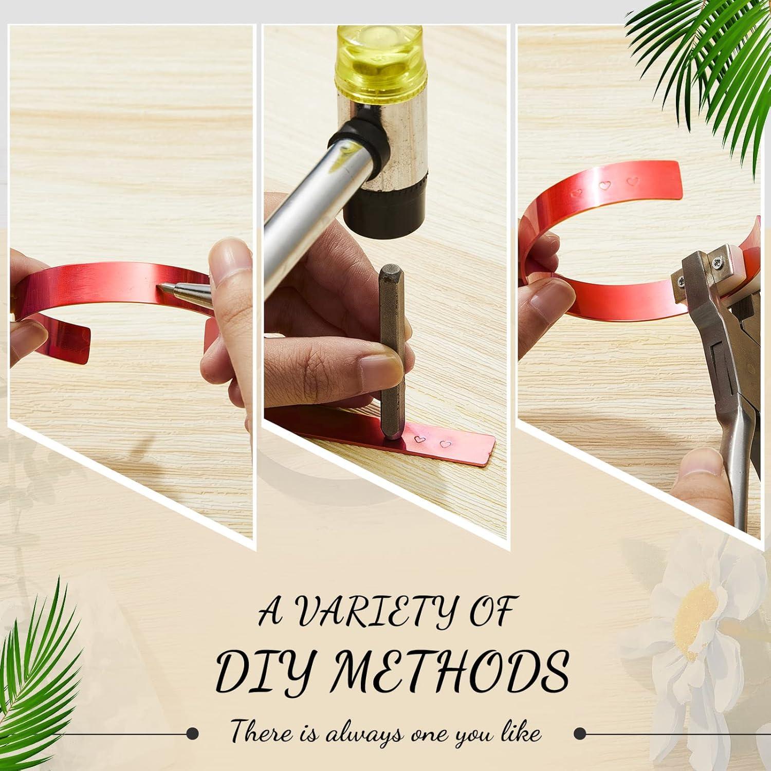 Blanks de Pulsera de Aluminio Anodizado Lewtemi - 12 Pcs DIY