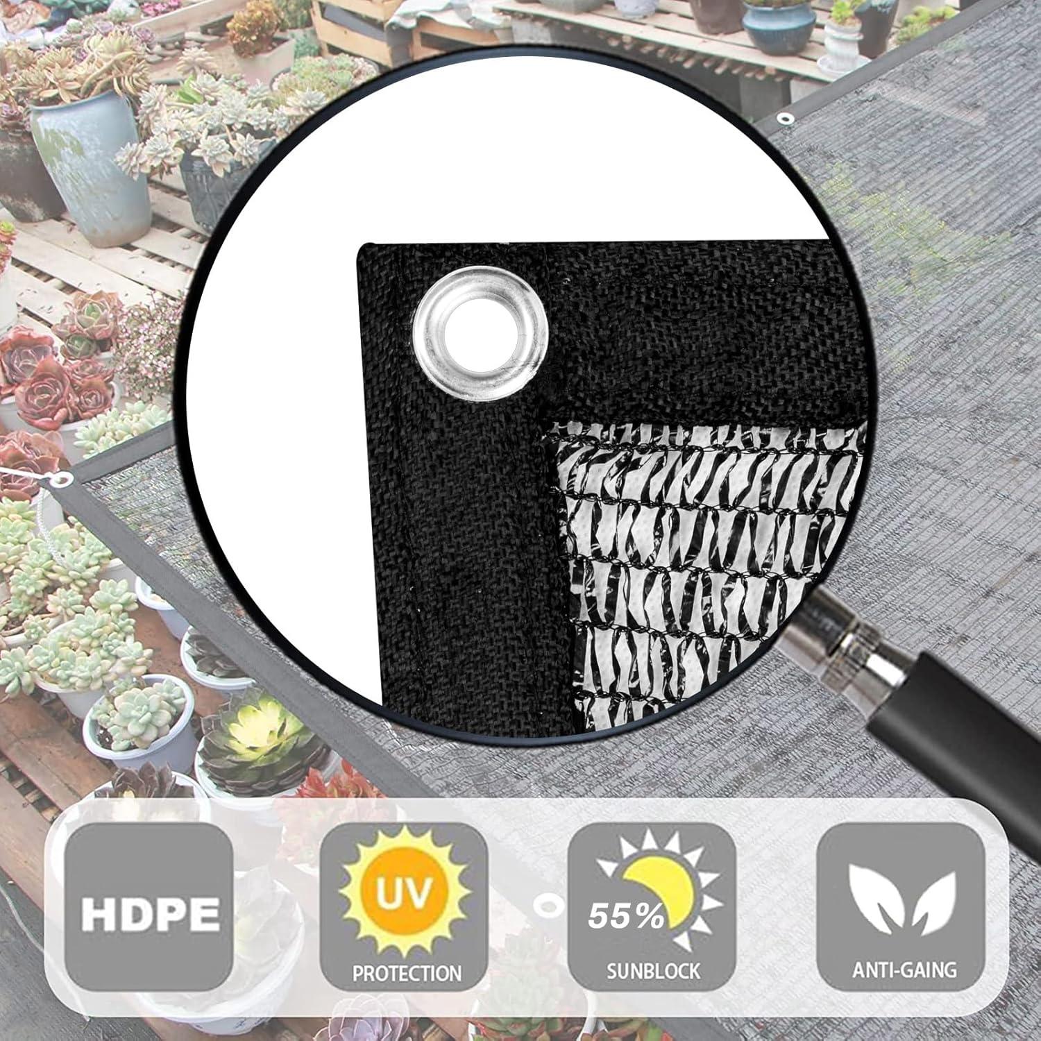 Tela de Sombra Negra 6x2.4m HISTORIA DE AMOR 55% Protección