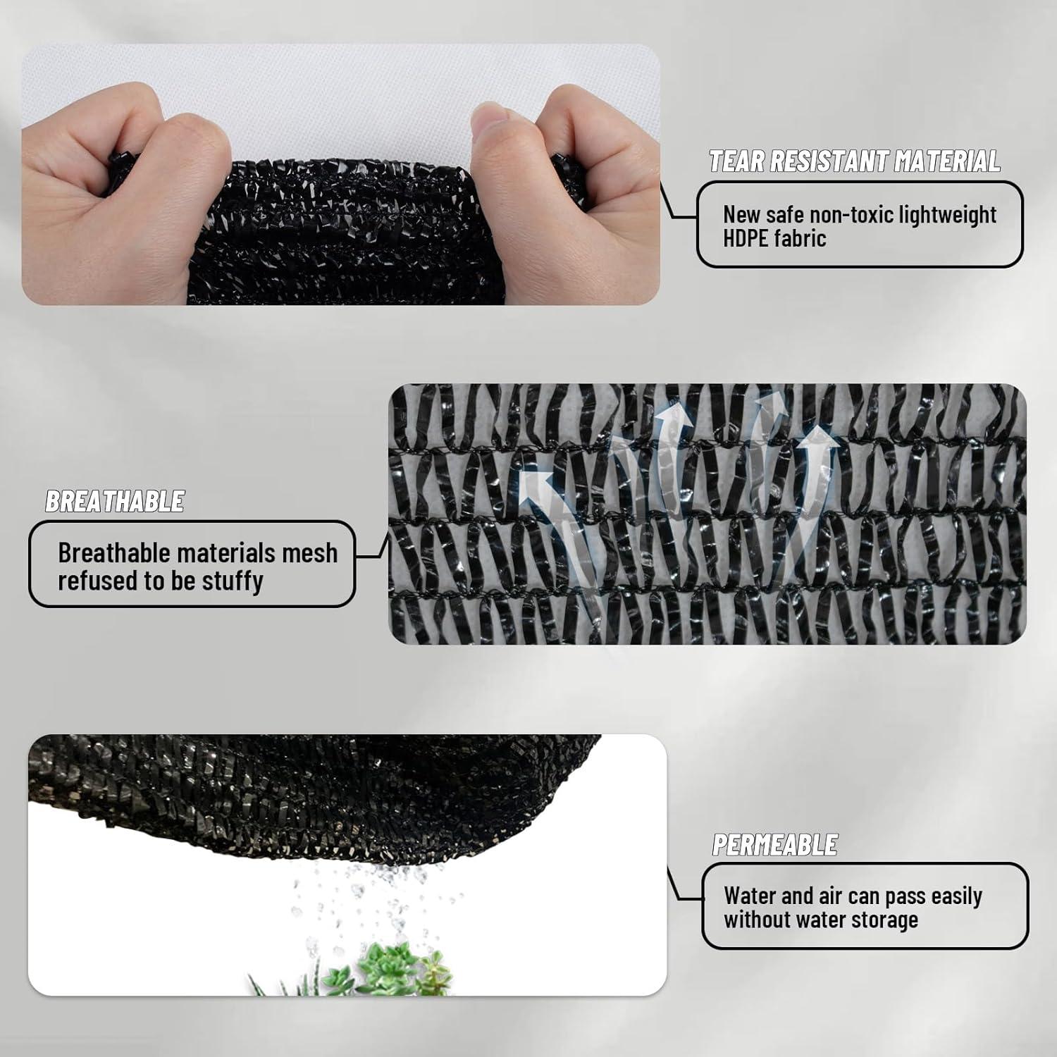 Tela de Sombra Negra 6x2.4m HISTORIA DE AMOR 55% Protección