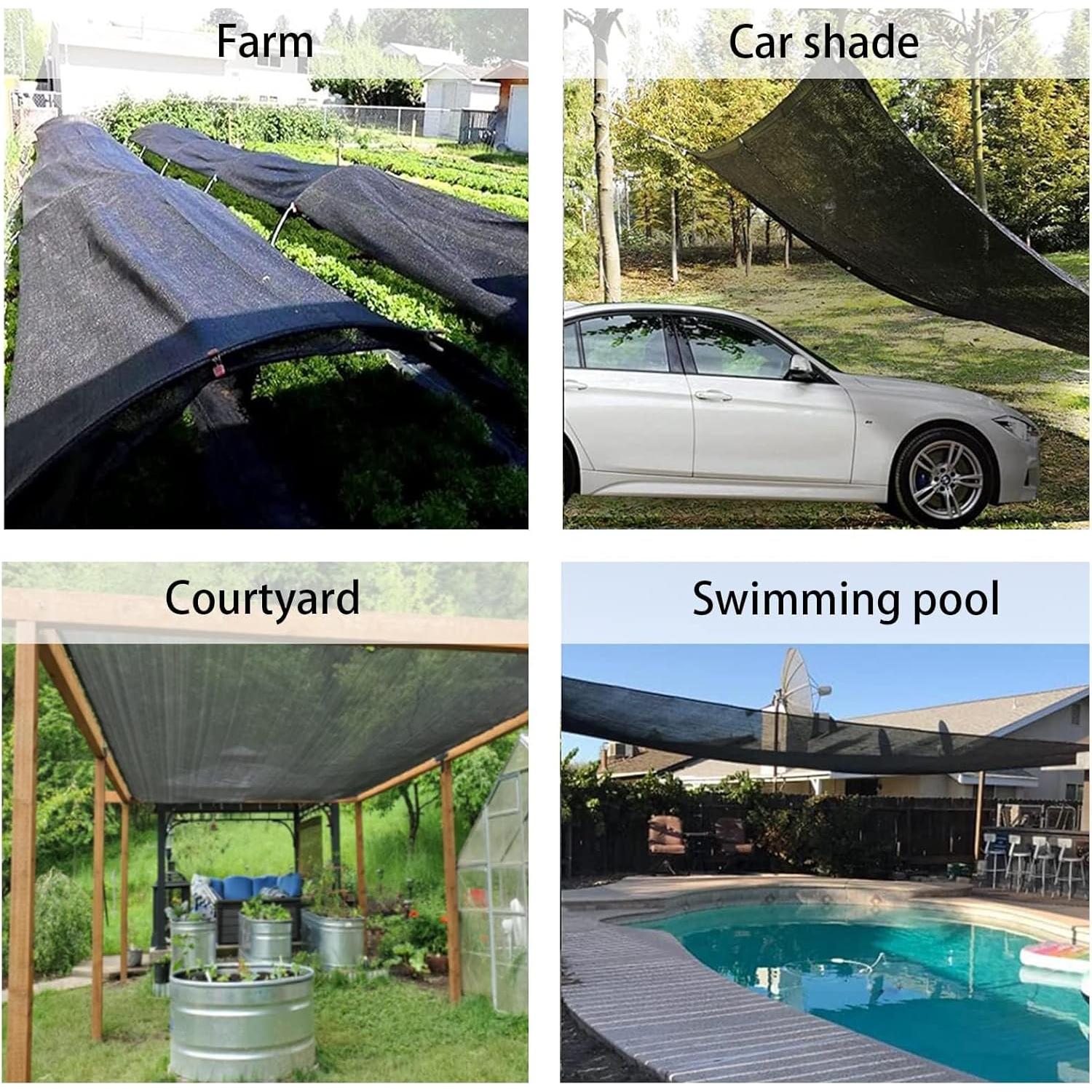 Tela de Sombra Negra 6x2.4m HISTORIA DE AMOR 55% Protección