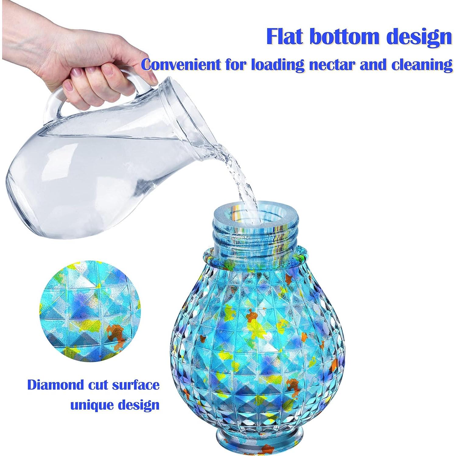 Alimentador de Colibríes Tinlaviy de Vidrio 532ml - Forma Bola Diamante