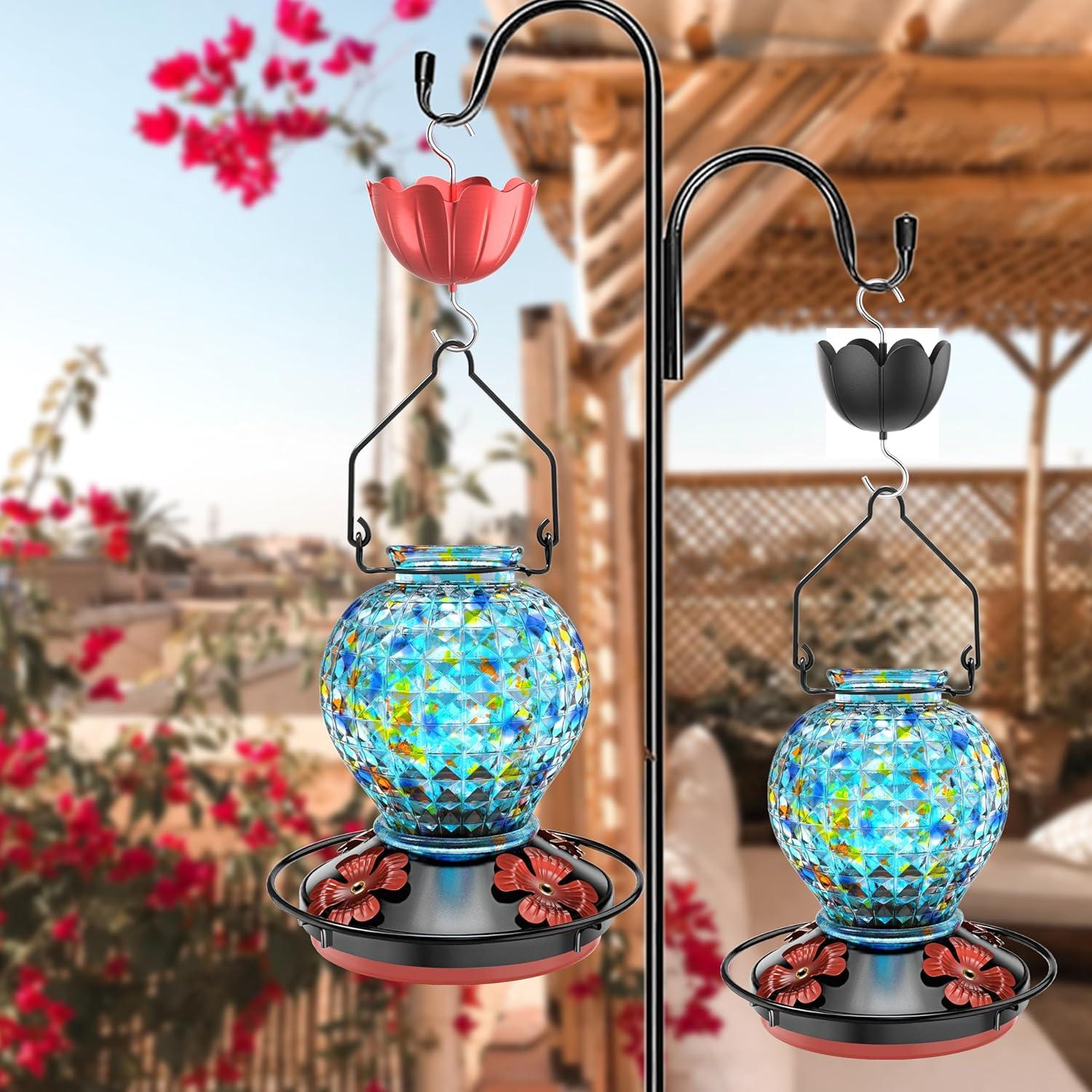 Alimentador de Colibríes Tinlaviy de Vidrio 532ml - Forma Bola Diamante