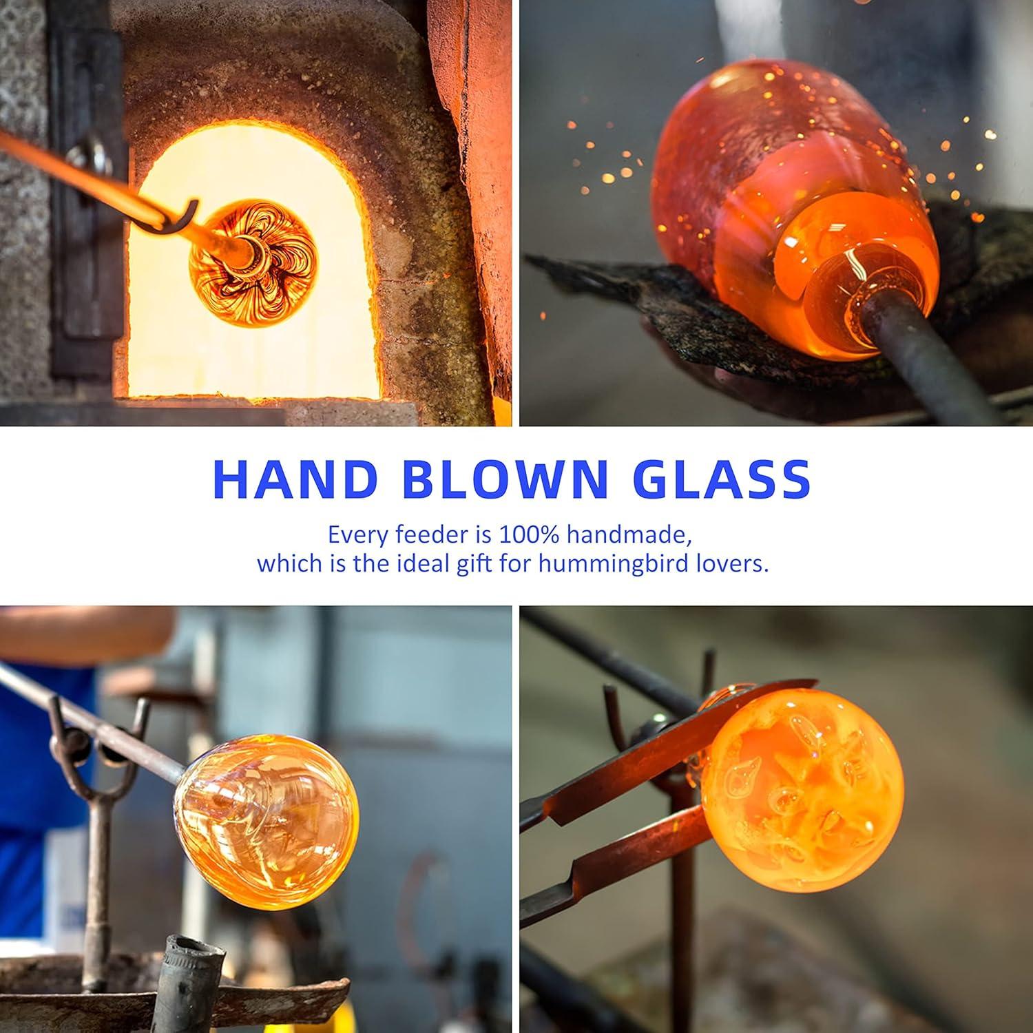 Alimentador de Colibríes Tinlaviy de Vidrio 532ml - Forma Bola Diamante