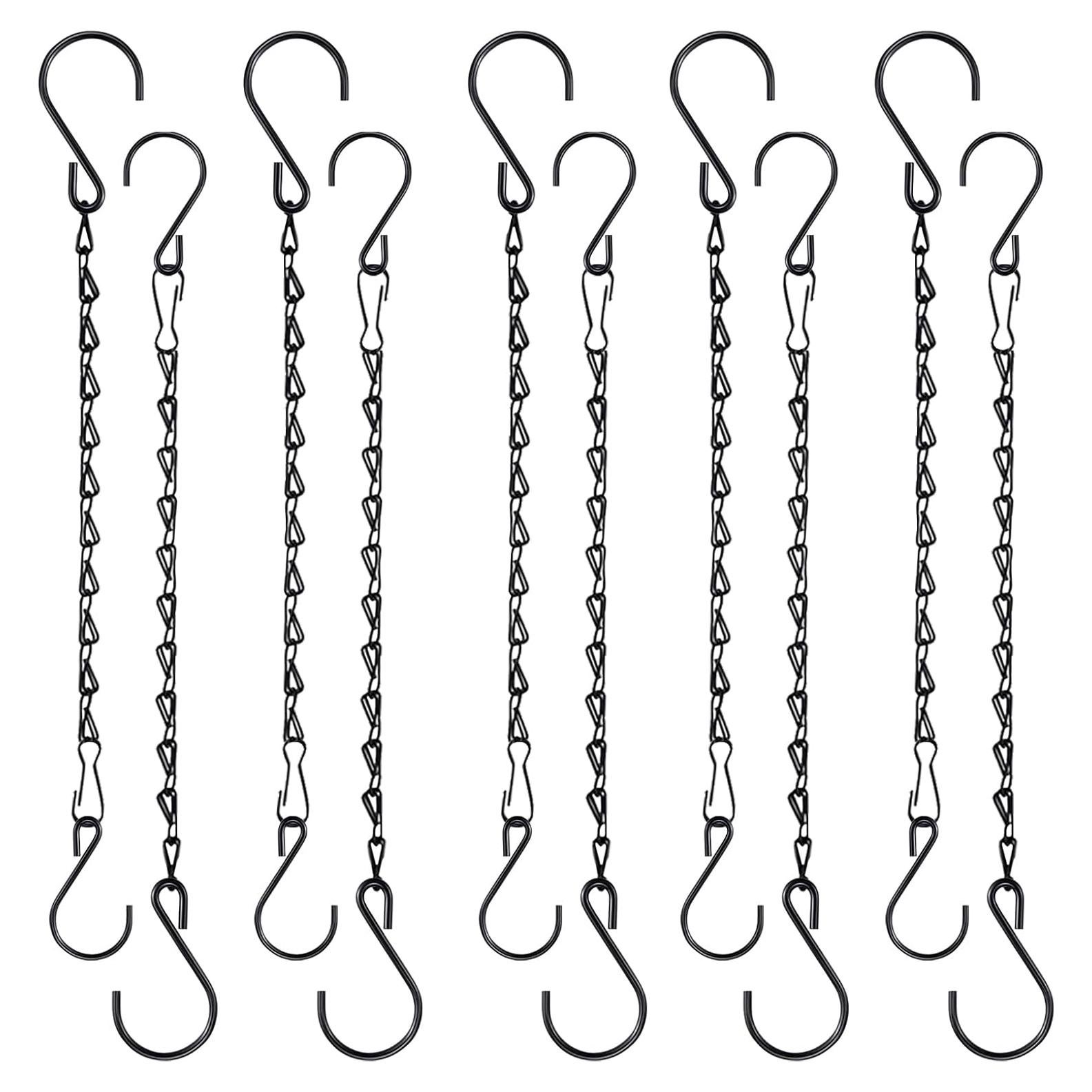 Cadena Colgante de Plantas Fetanten 10 Pulgadas Negra 10 PCS